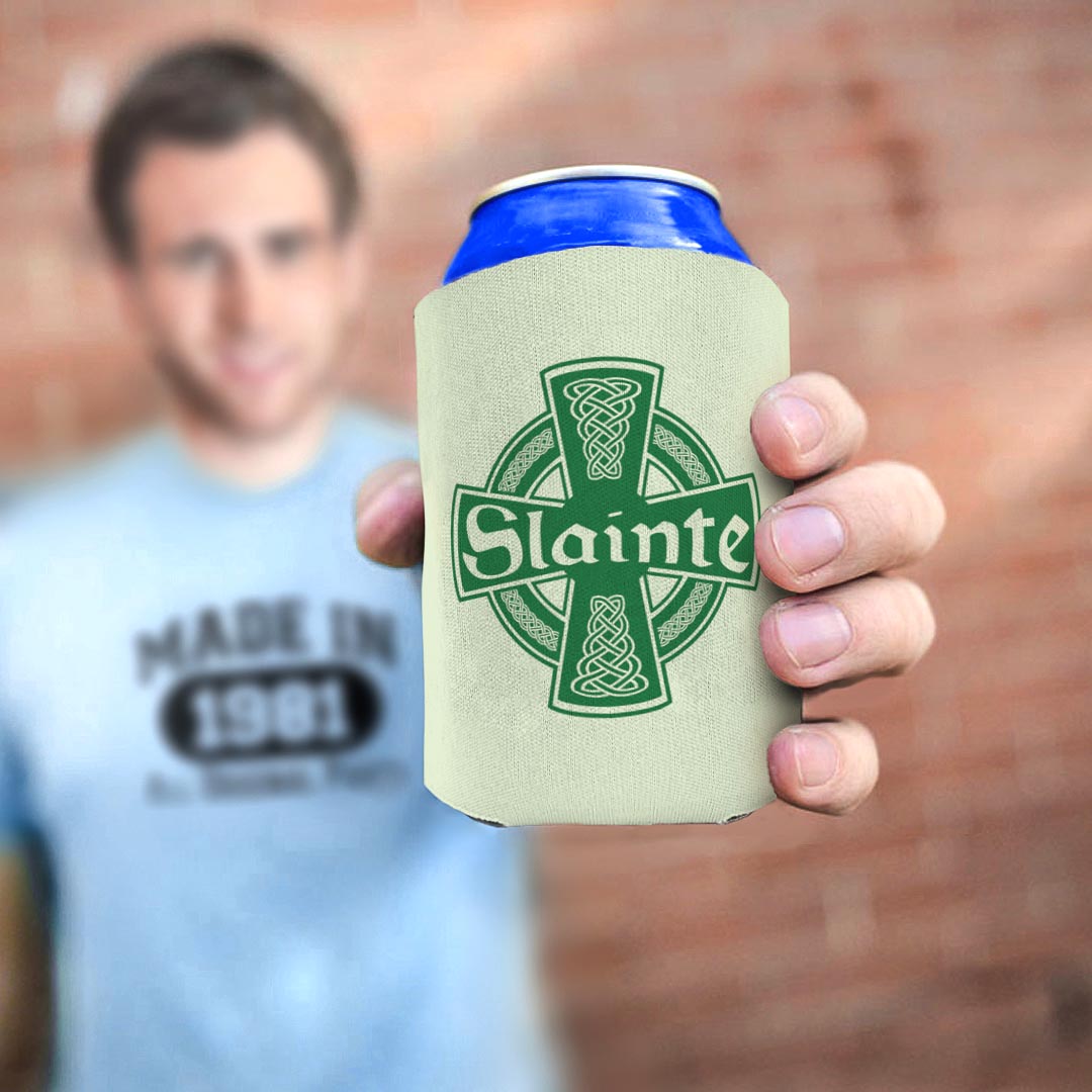 man holding drink sleeve