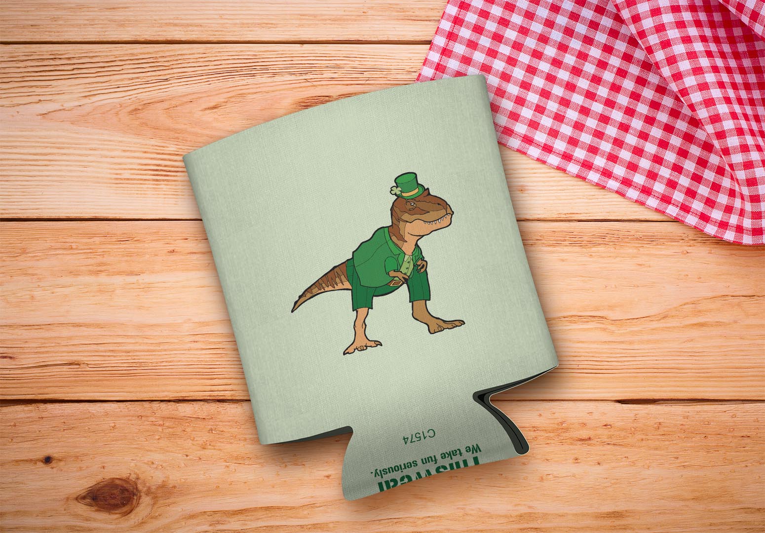 drink sleeve on a wood background