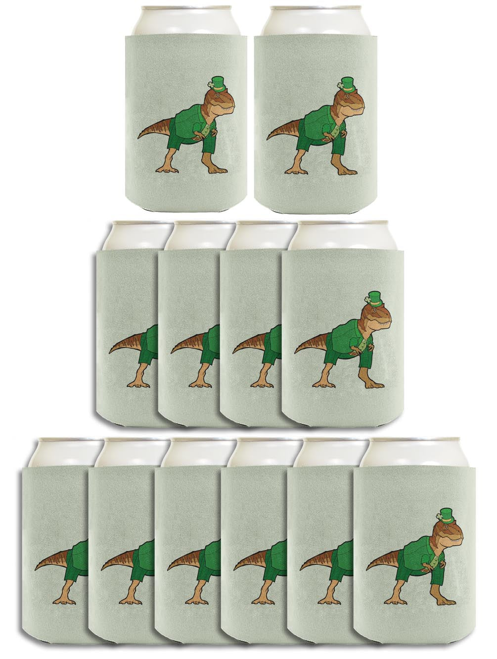 T-Rex Leprechaun Standard or Slim Can Thermocooler Drink Sleeve