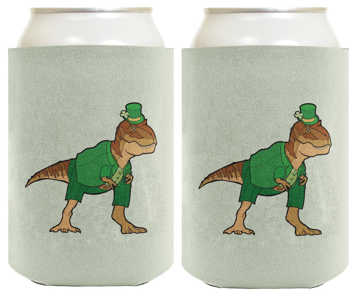 T-Rex Leprechaun Standard or Slim Can Thermocooler Drink Sleeve