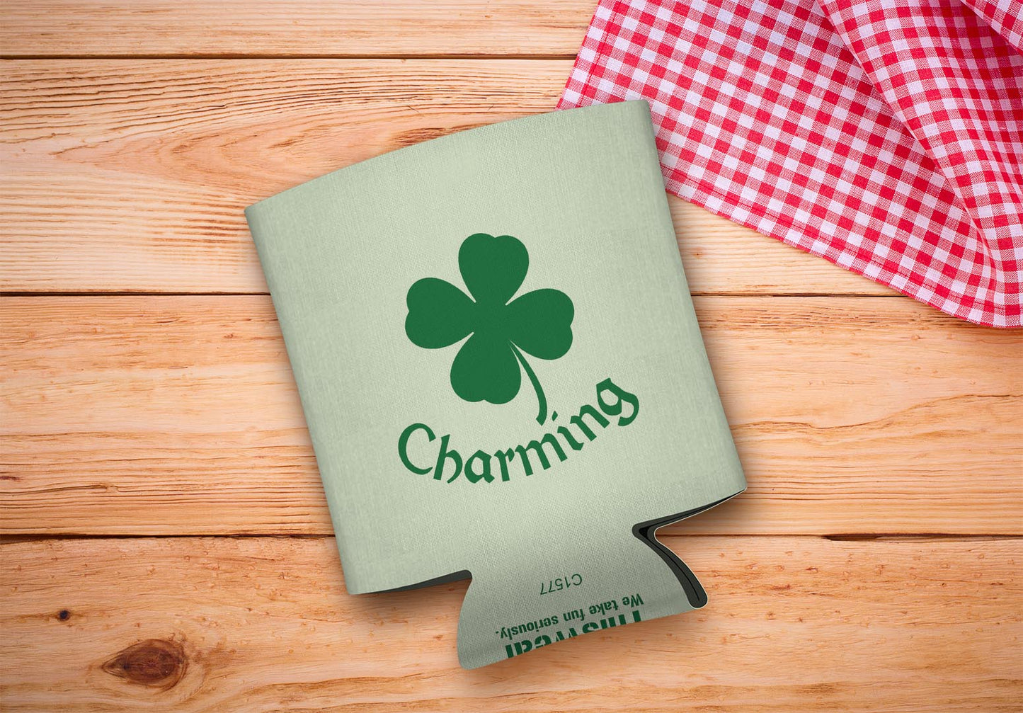 drink sleeve on a wood background