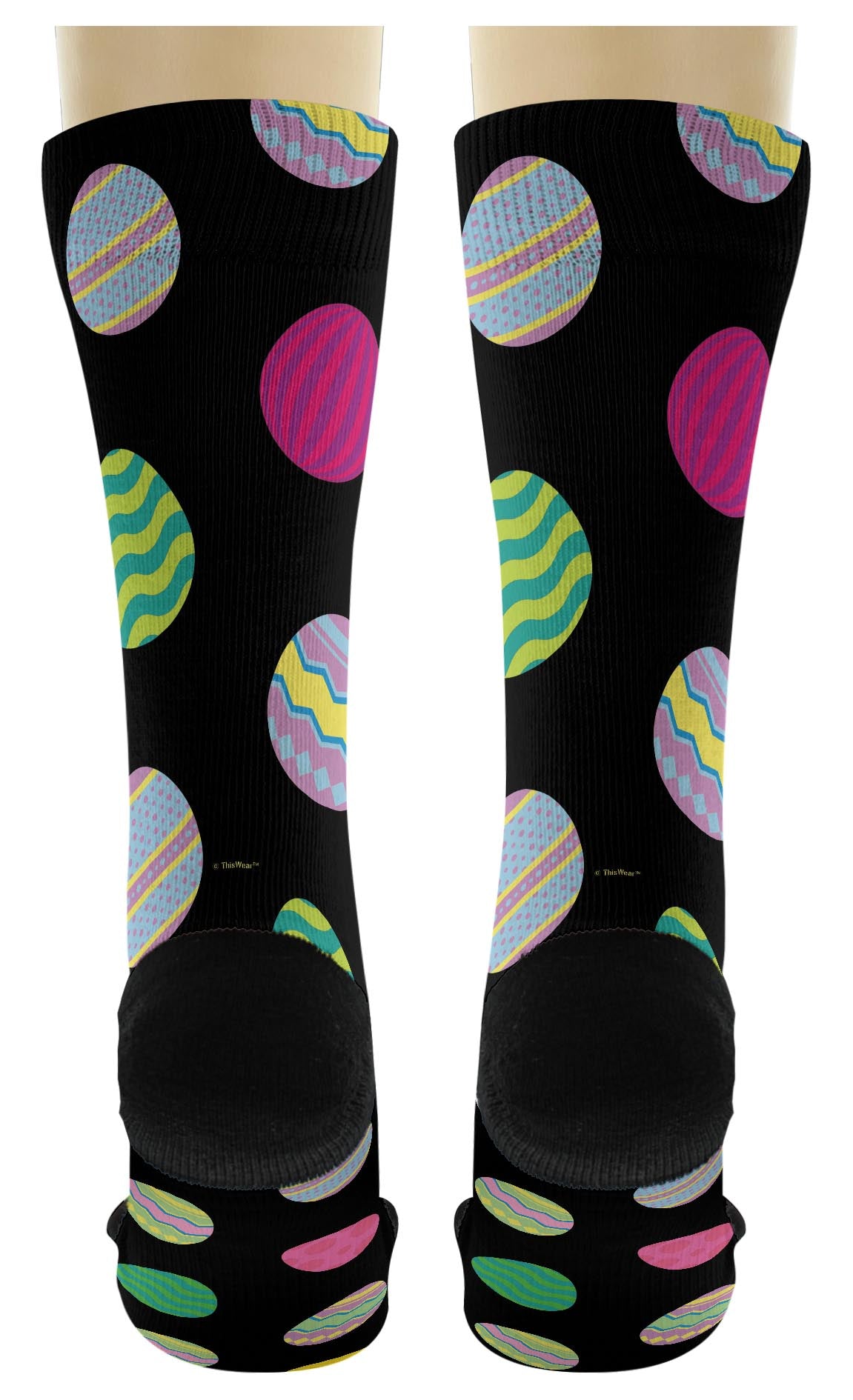 back view of a pair of socks
