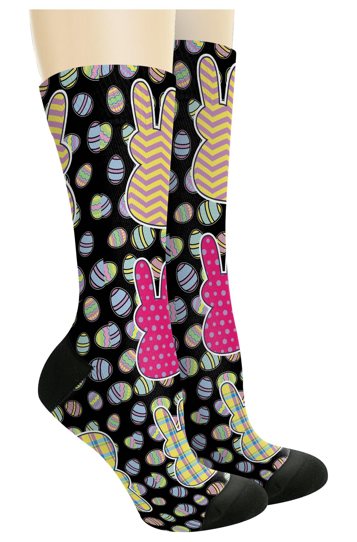 right side of a pair of socks