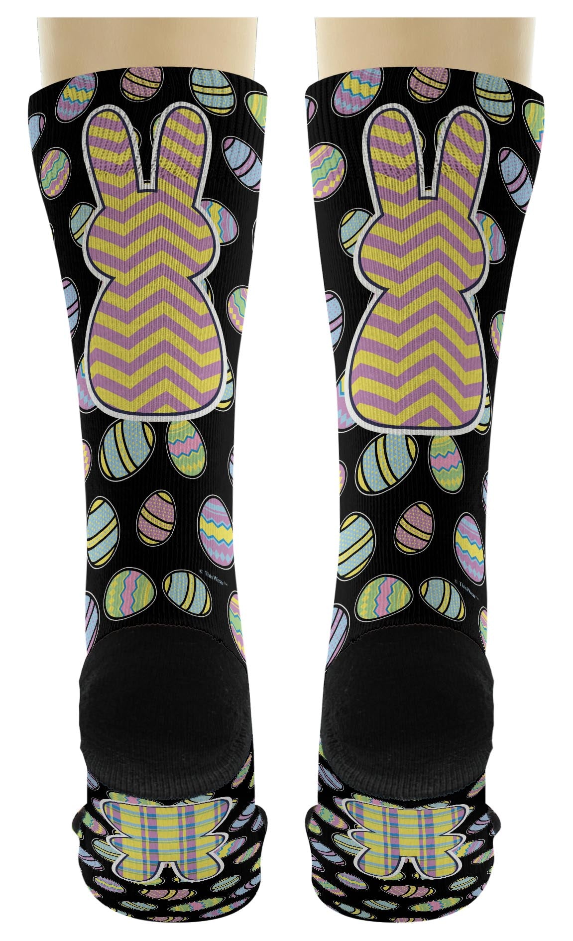 back view of a pair of socks