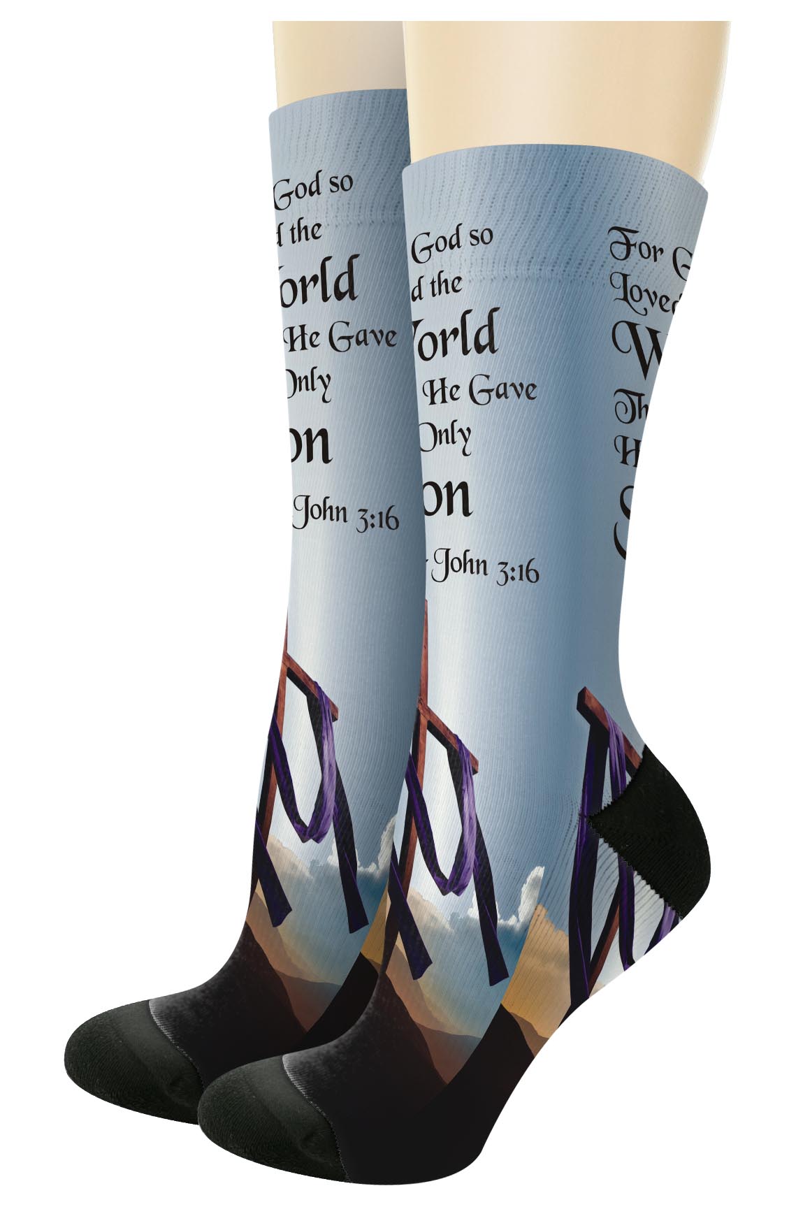 left side of a pair of socks