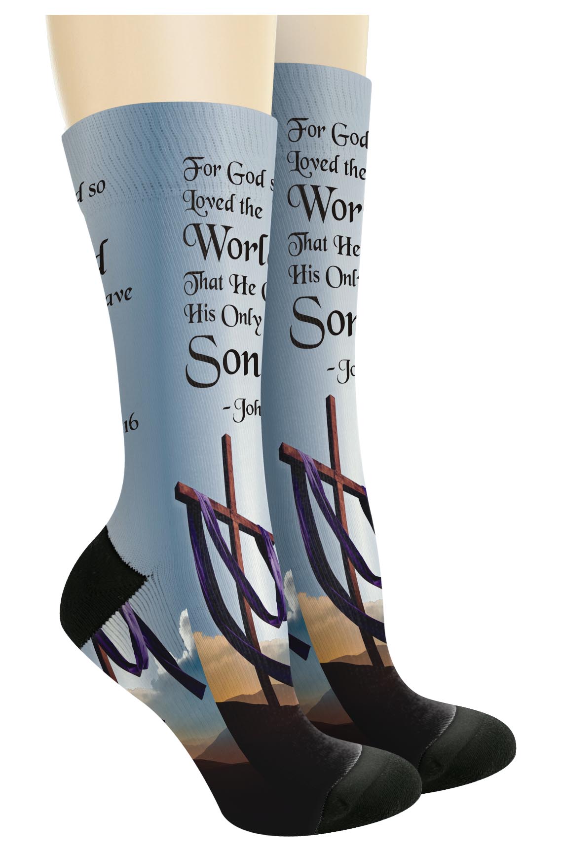 right side of a pair of socks