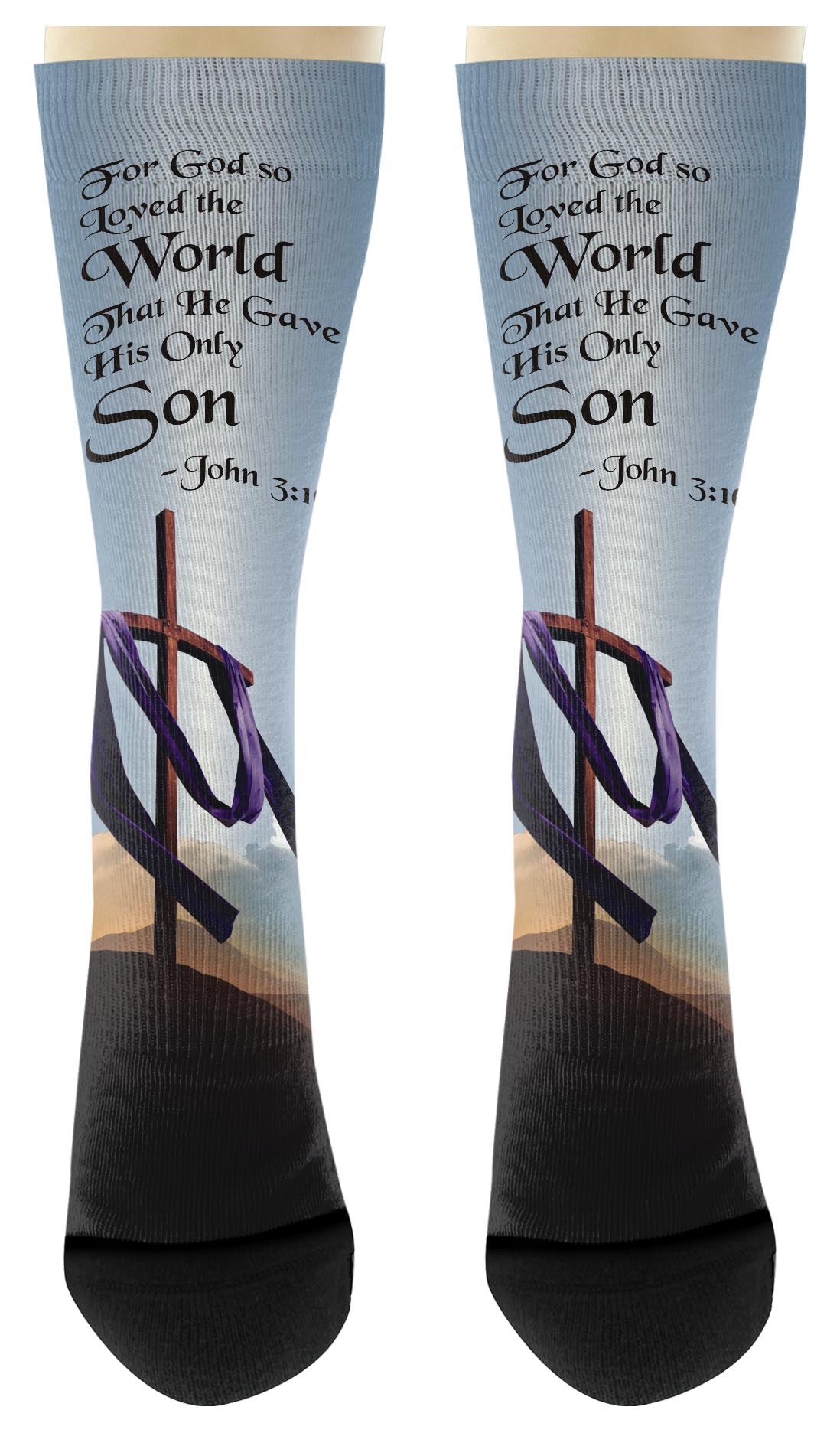 front view of a pair of socks