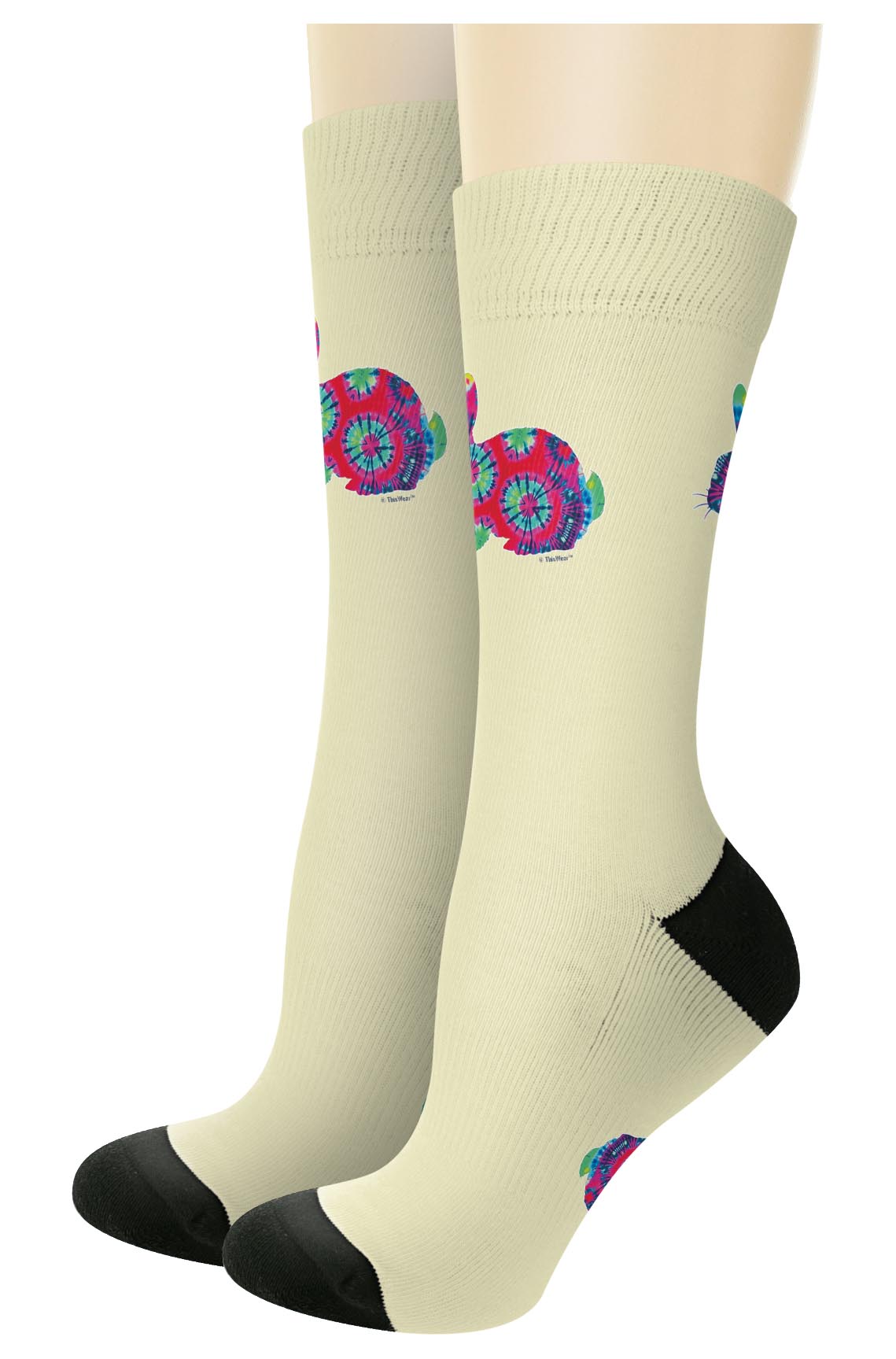 left side of a pair of socks