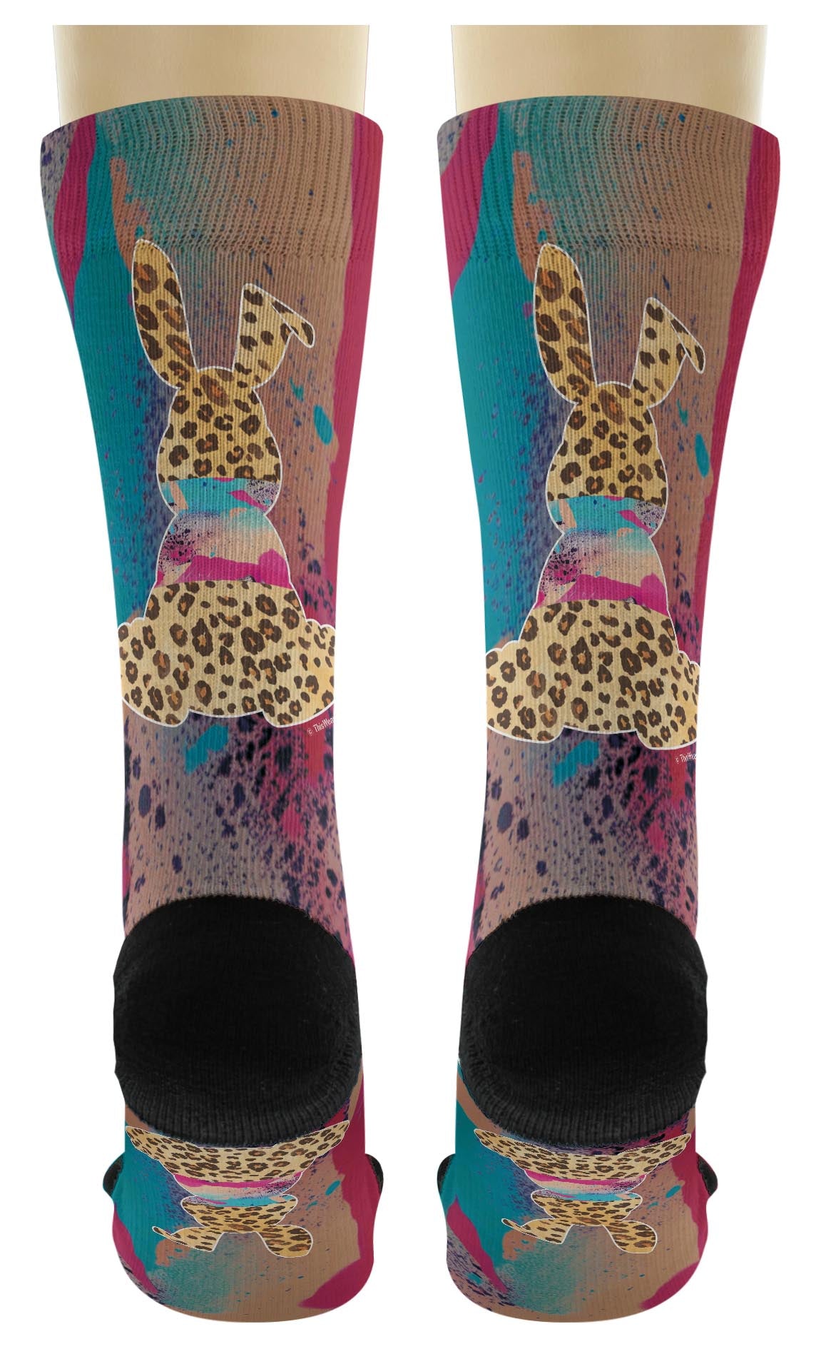 back view of a pair of socks
