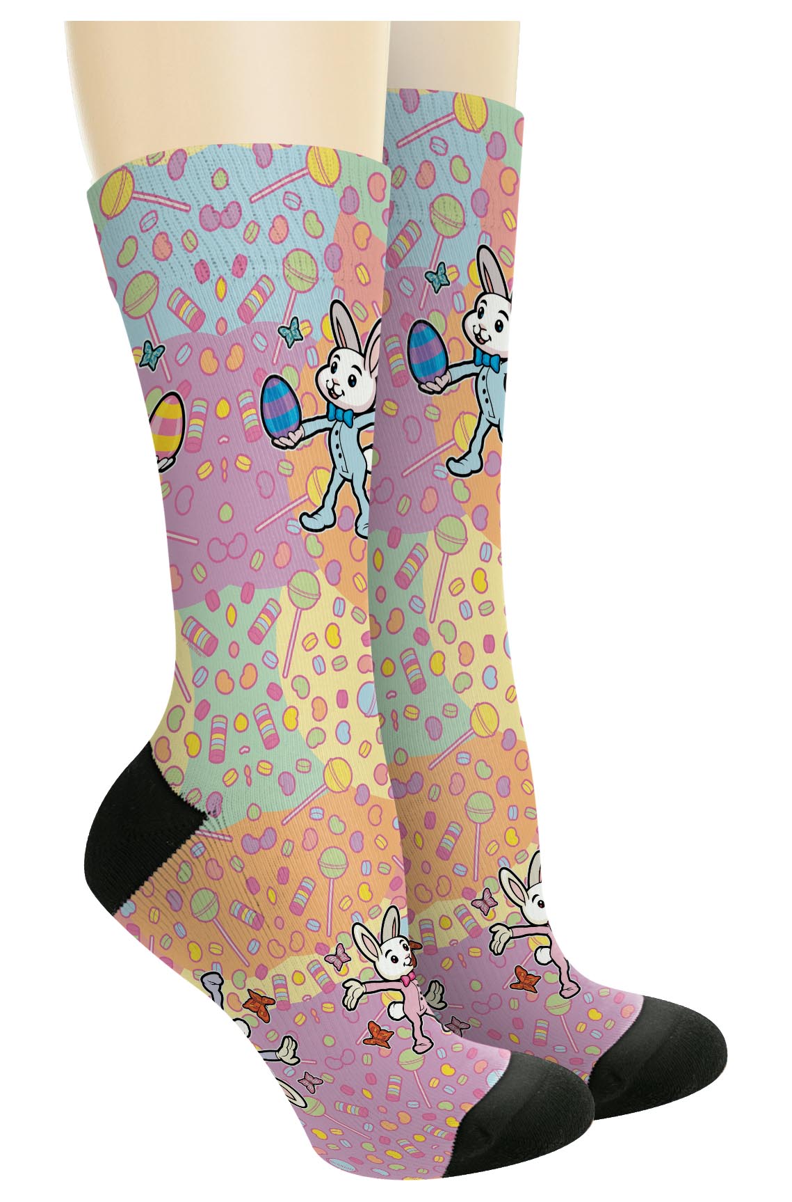 right side of a pair of socks