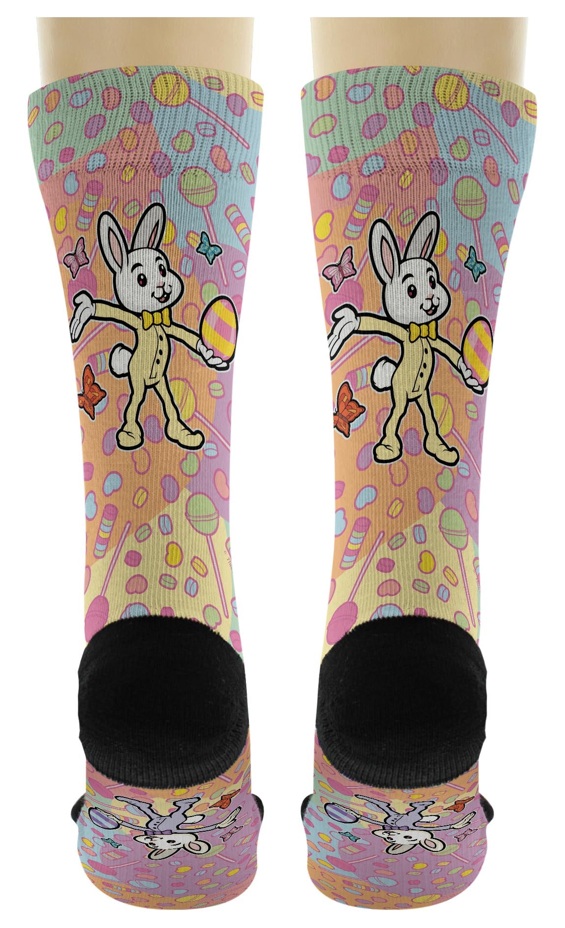 back view of a pair of socks