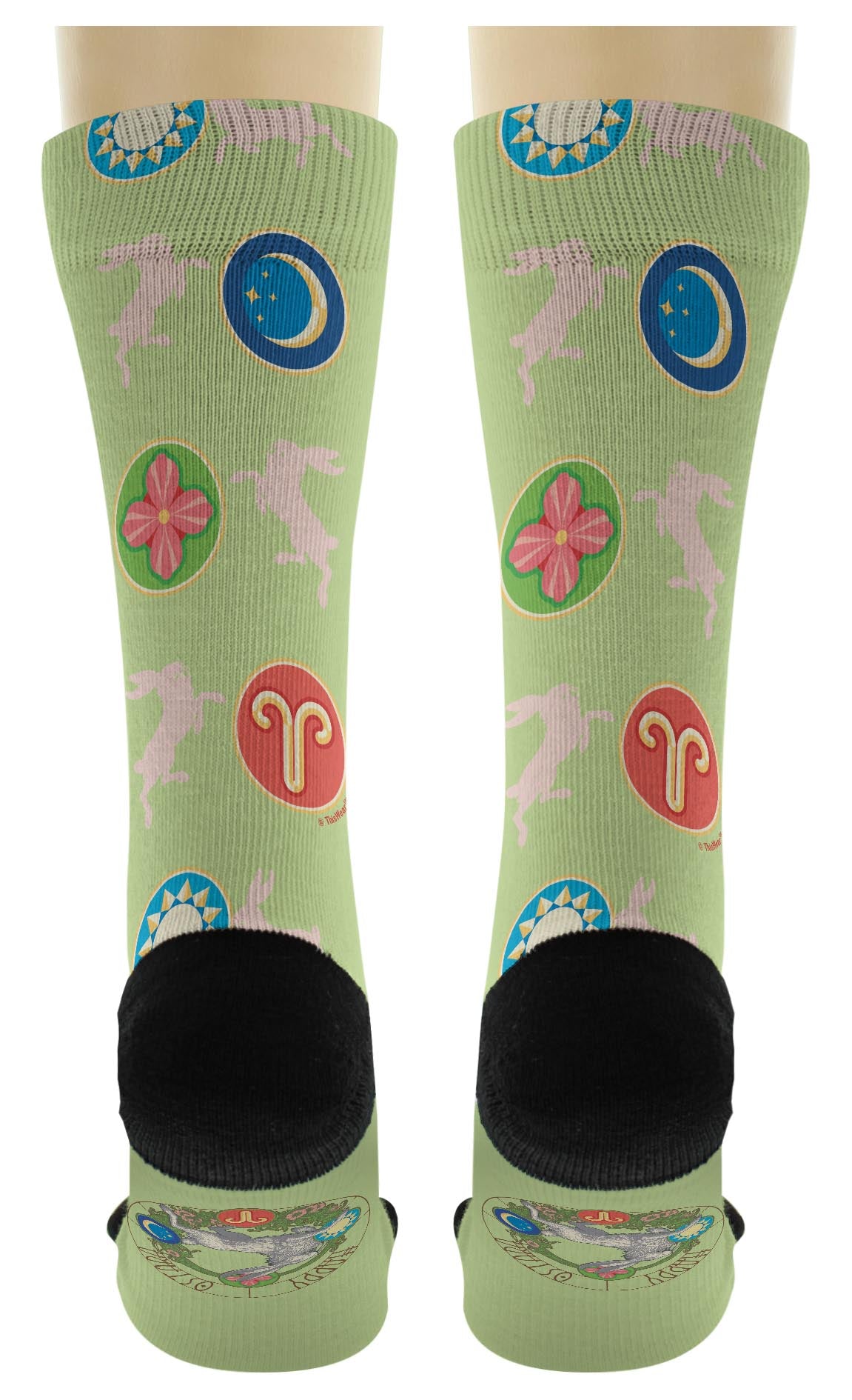 back view of a pair of socks