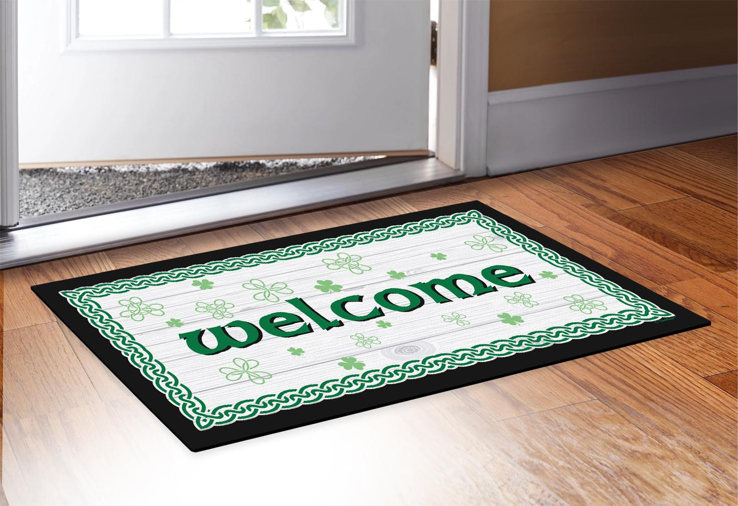 doormat in front of a door