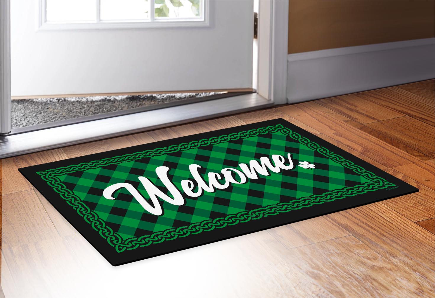 doormat in front of a door