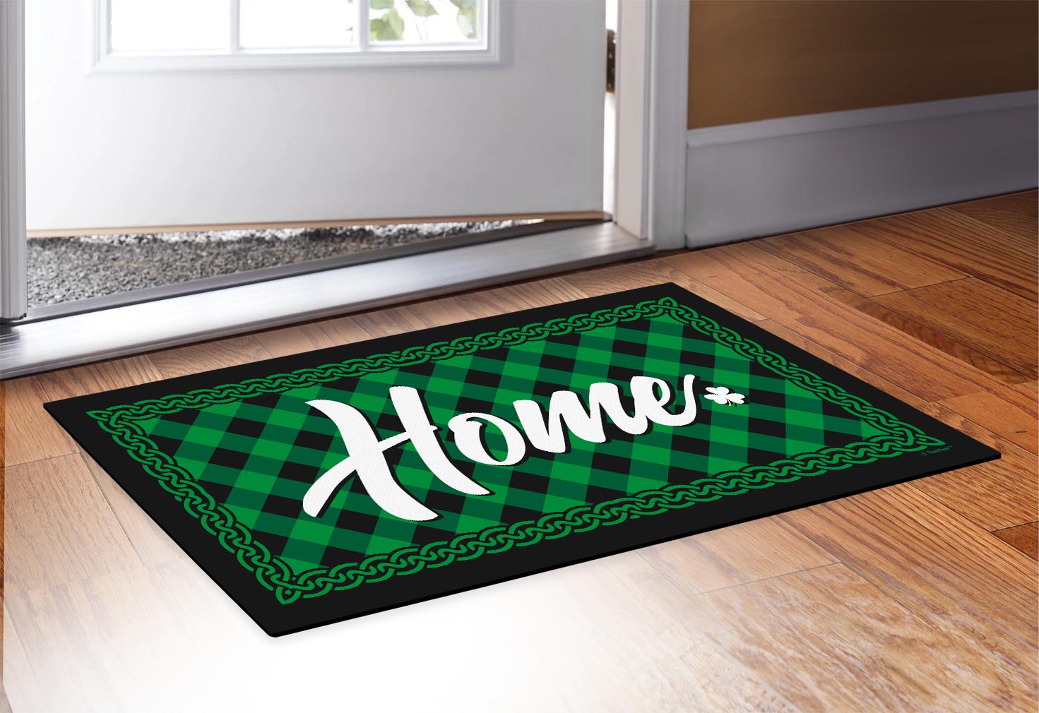 doormat in front of a door