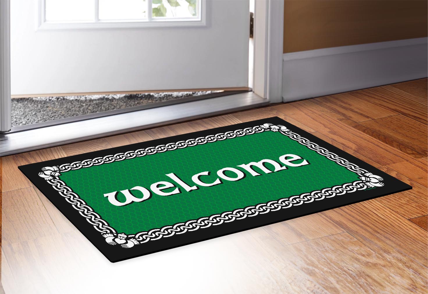 doormat in front of a door