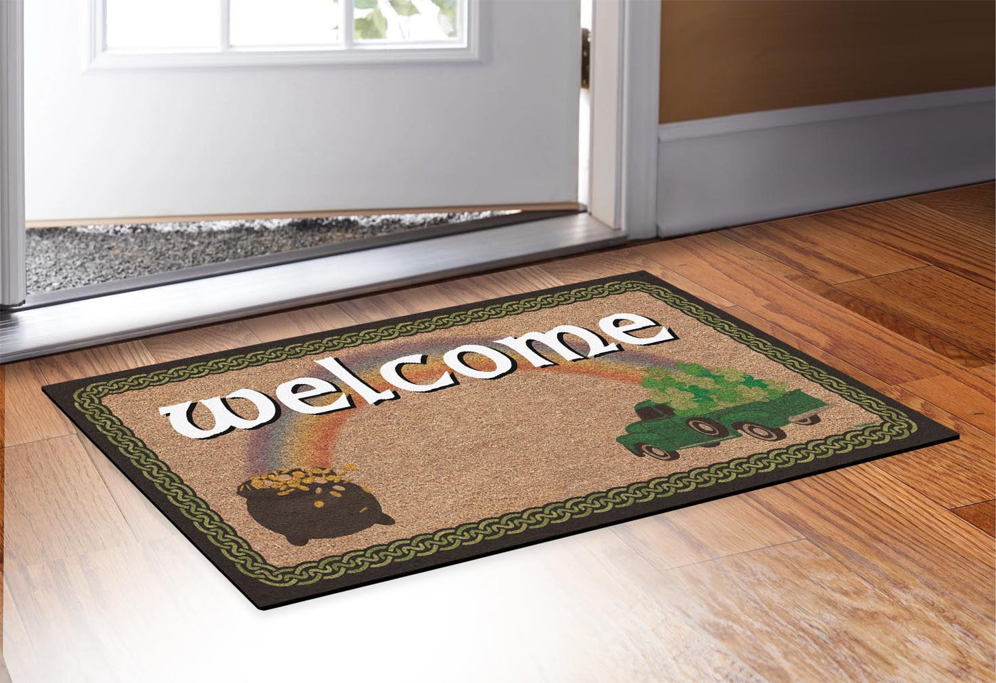 doormat in front of a door