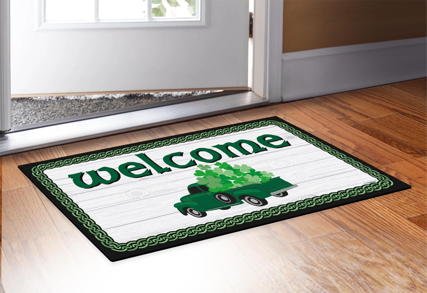 doormat in front of a door