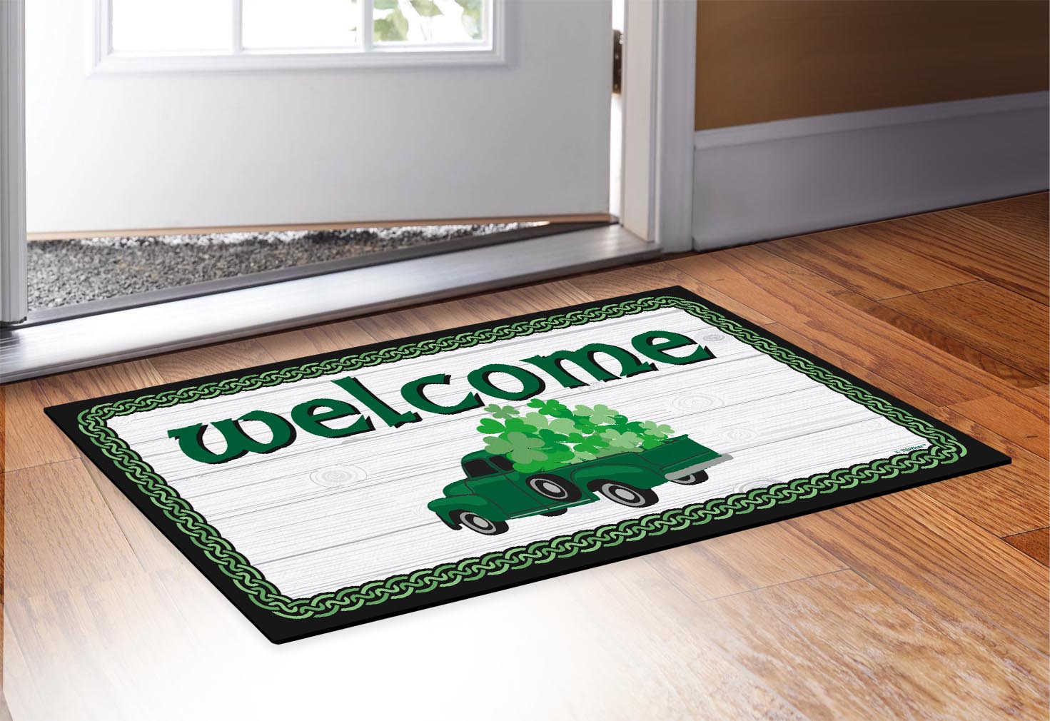 doormat in front of a door