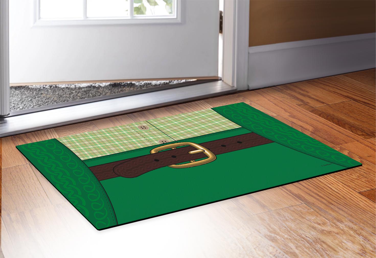 doormat in front of a door