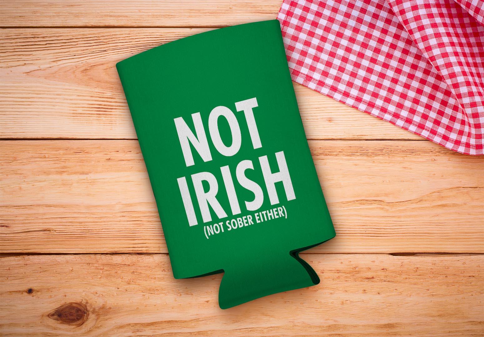 drink sleeve on a wood background