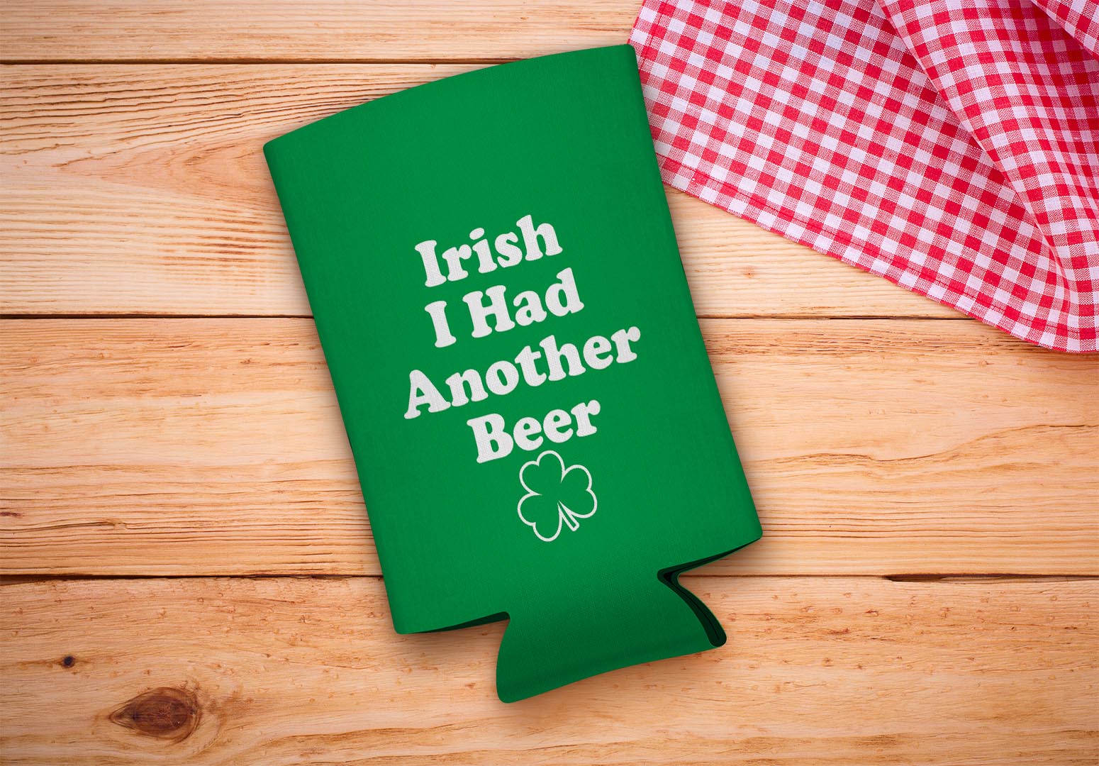 drink sleeve on a wood background