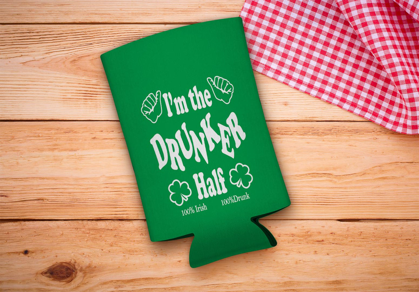drink sleeve on a wood background