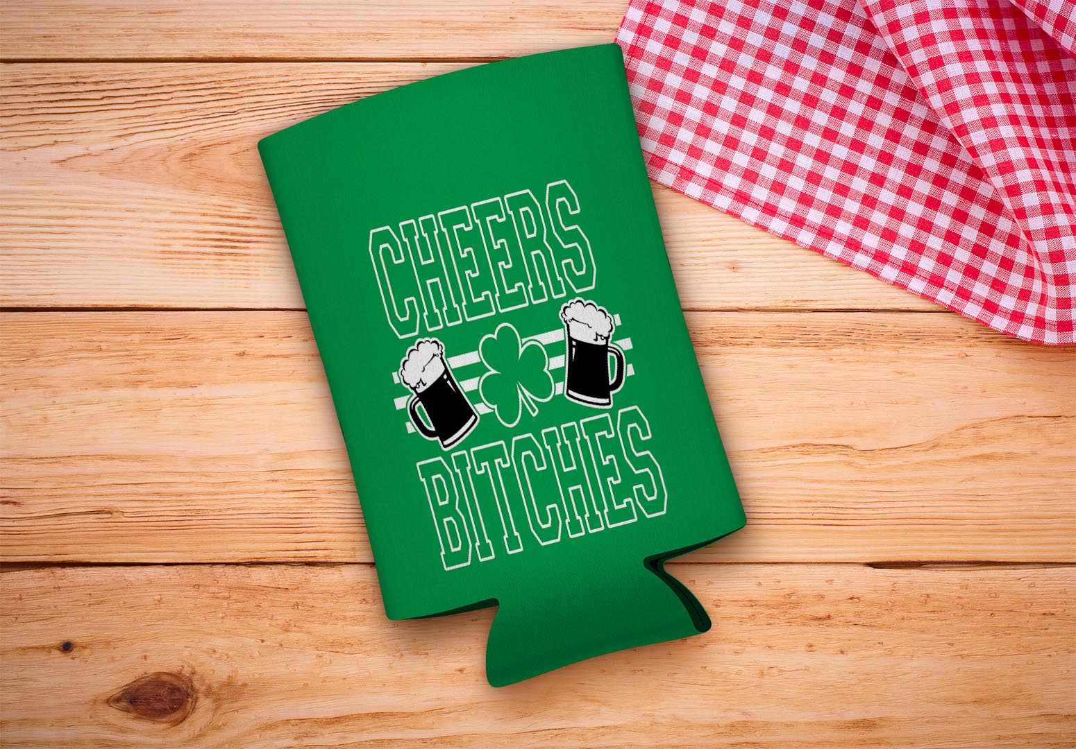 drink sleeve on a wood background