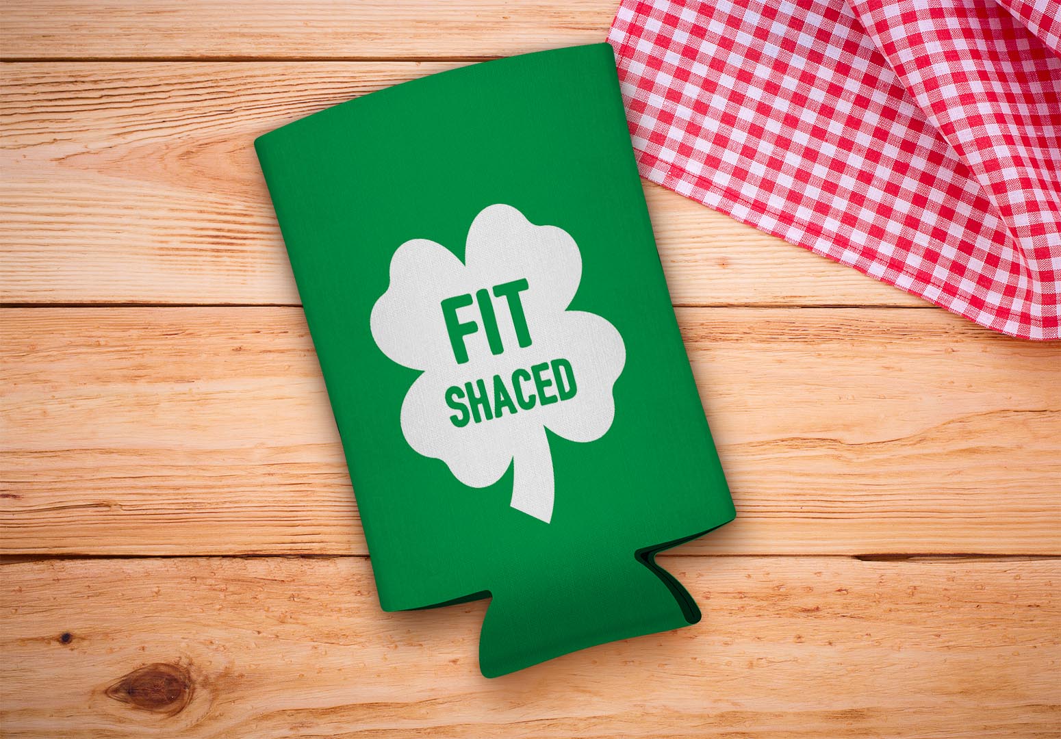 drink sleeve on a wood background