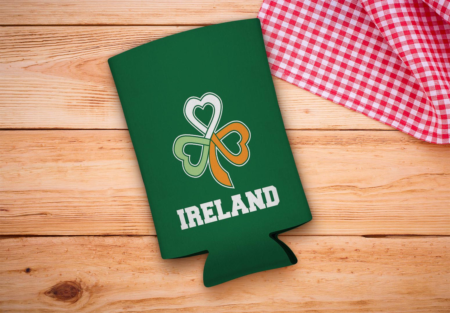 drink sleeve on a wood background