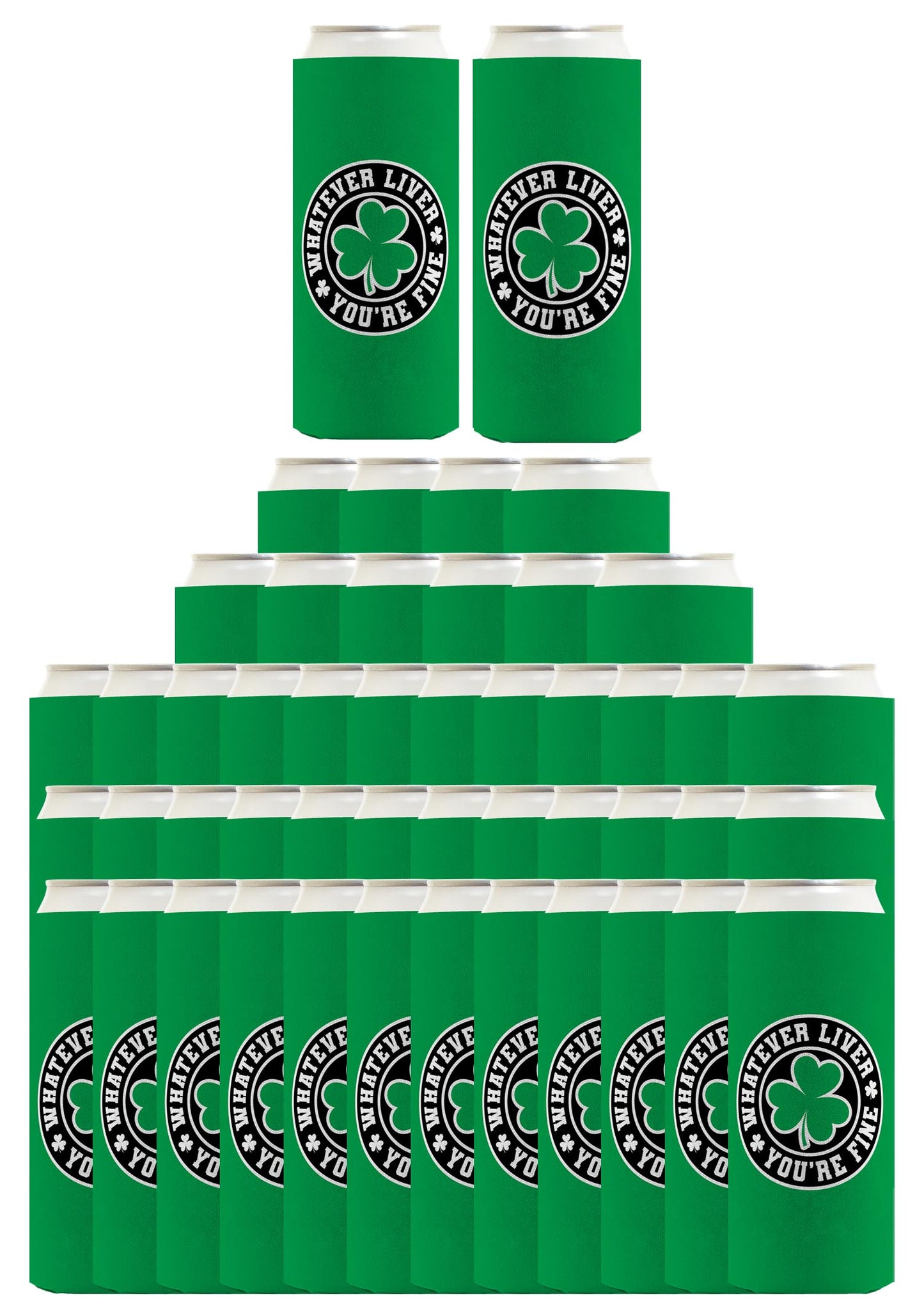 Shamrock Whatever Liver You're Fine Standard or Slim Can Thermocooler Drink Sleeve