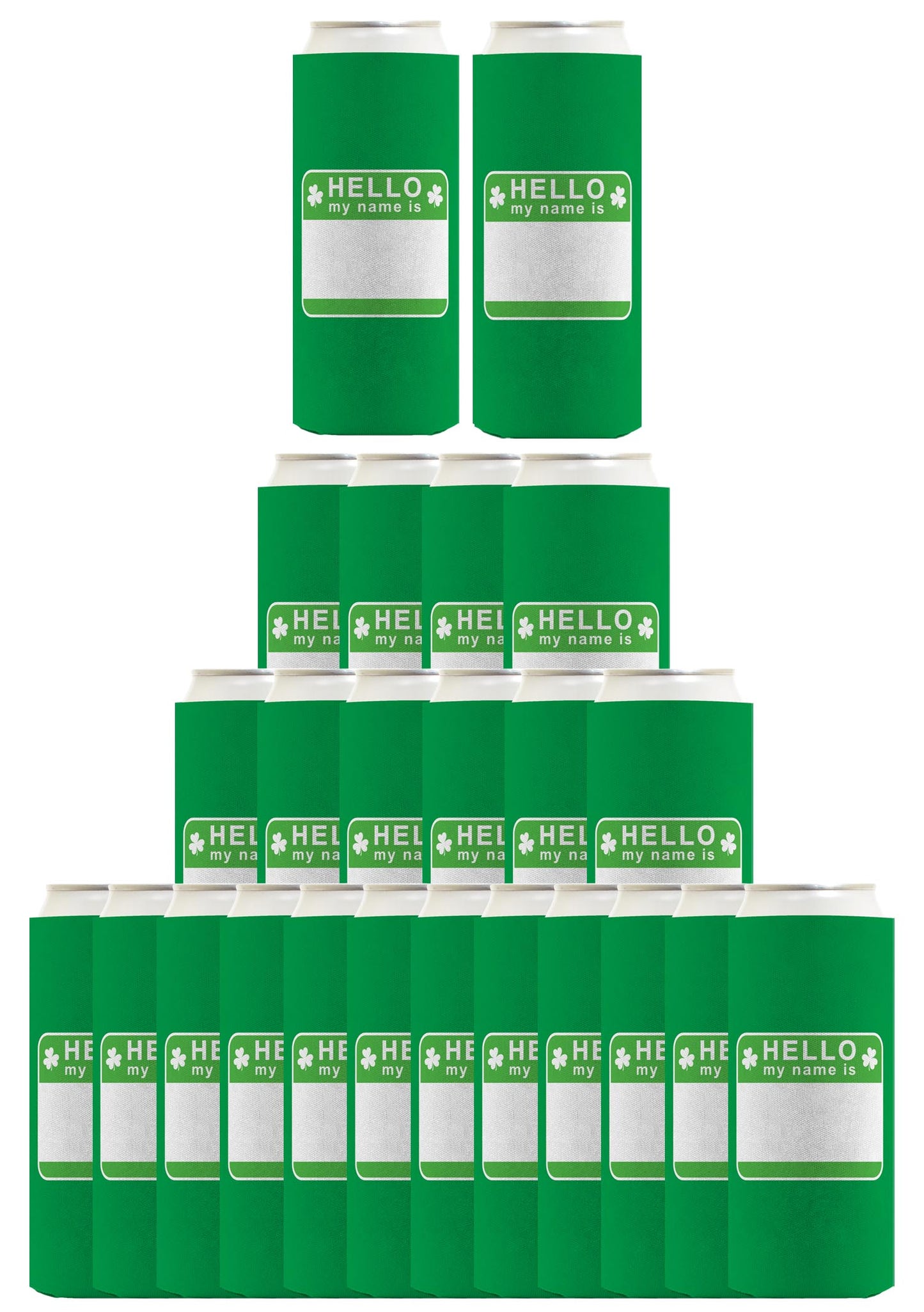 St Patricks Party Tag Hello My Name Is Standard or Slim Can Thermocooler Drink Sleeve