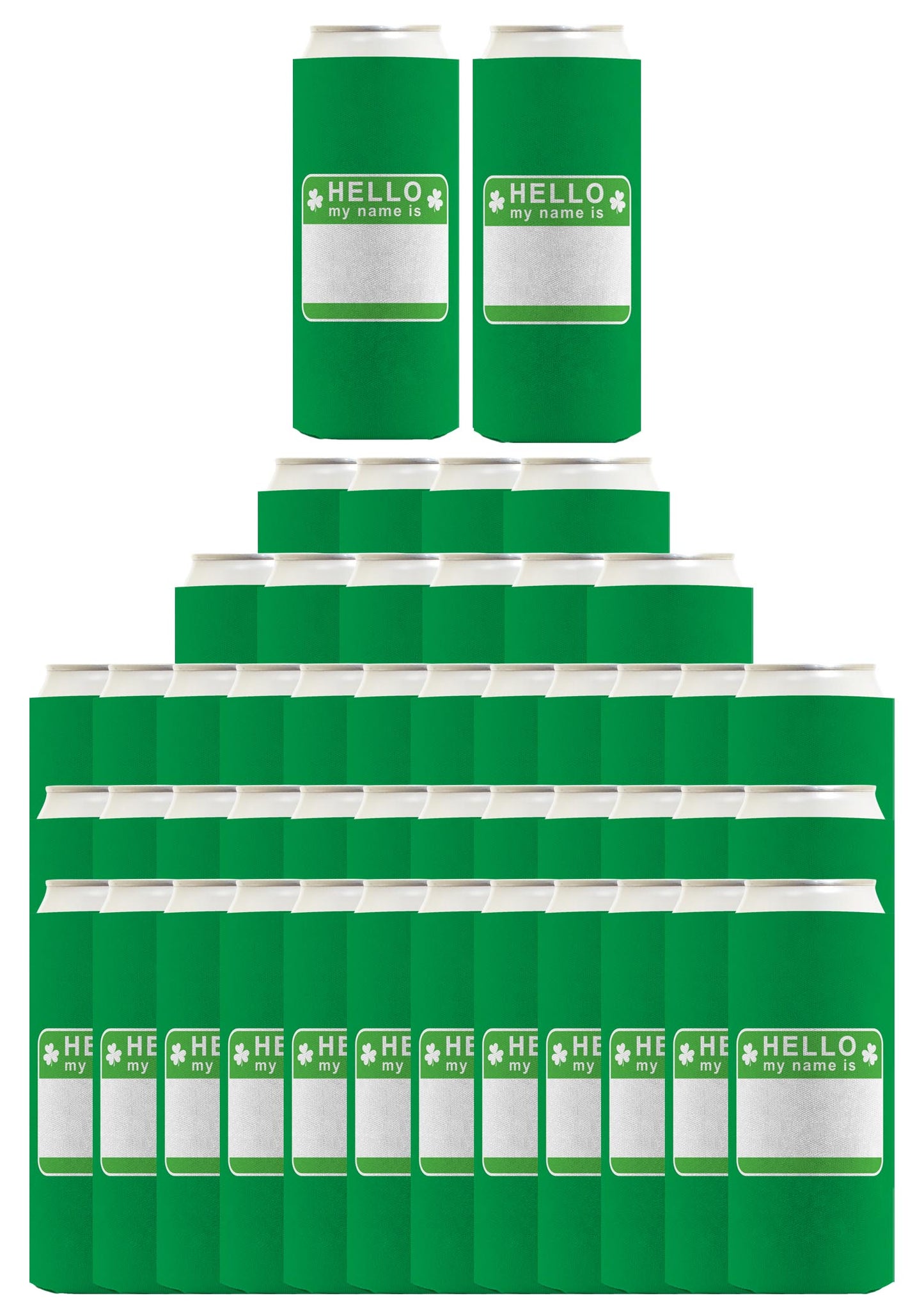 St Patricks Party Tag Hello My Name Is Standard or Slim Can Thermocooler Drink Sleeve