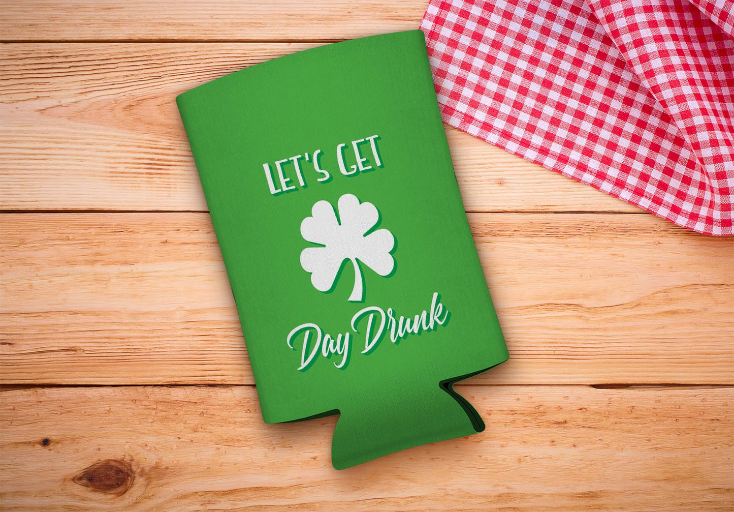 drink sleeve on a wood background
