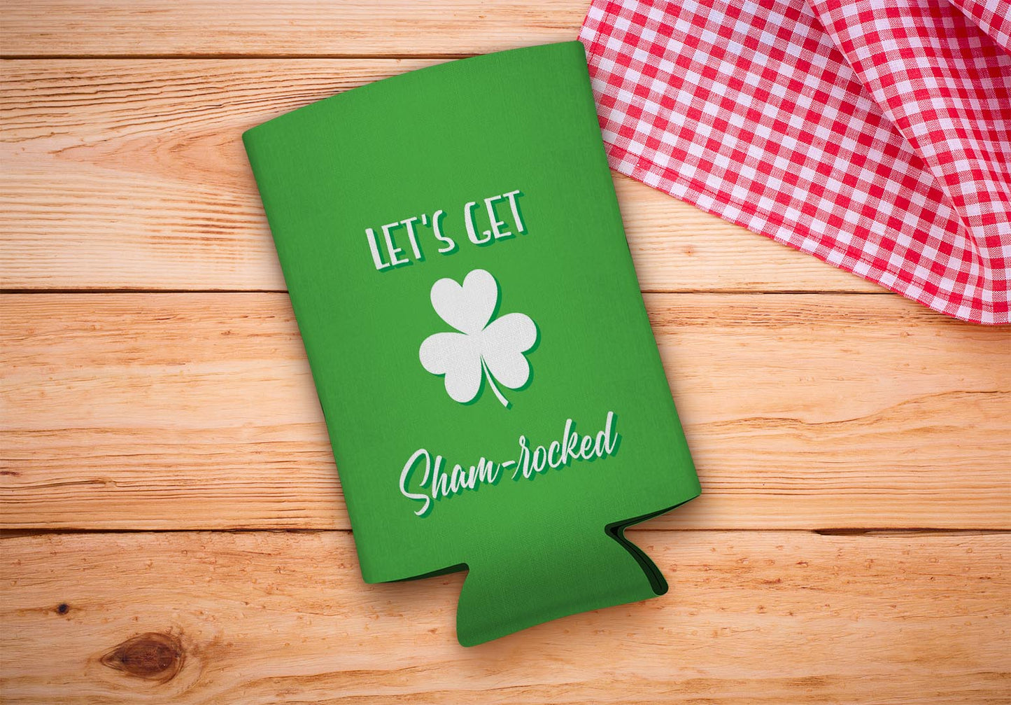 drink sleeve on a wood background