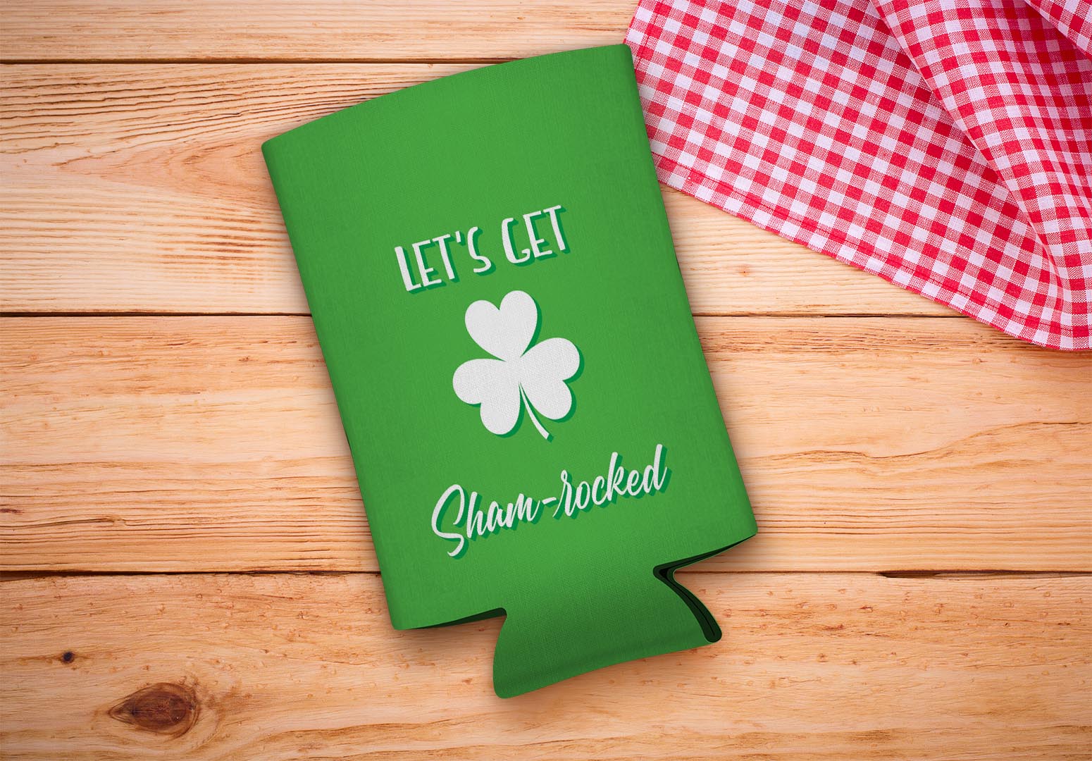drink sleeve on a wood background