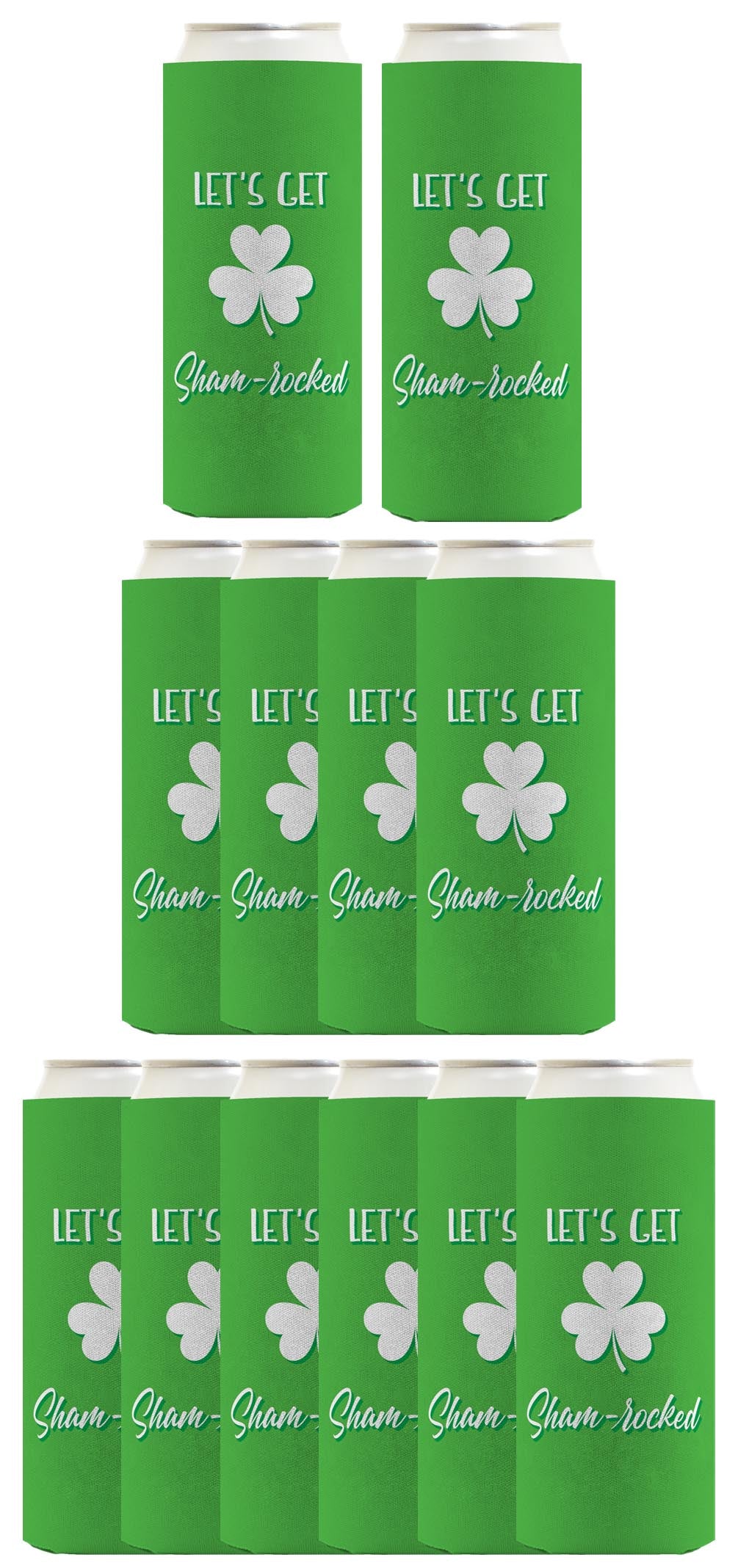 Lets Get Shamrocked Standard or Slim Can Thermocooler Drink Sleeve
