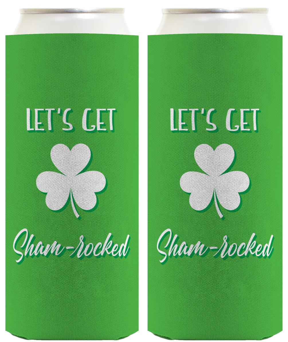 Lets Get Shamrocked Standard or Slim Can Thermocooler Drink Sleeve