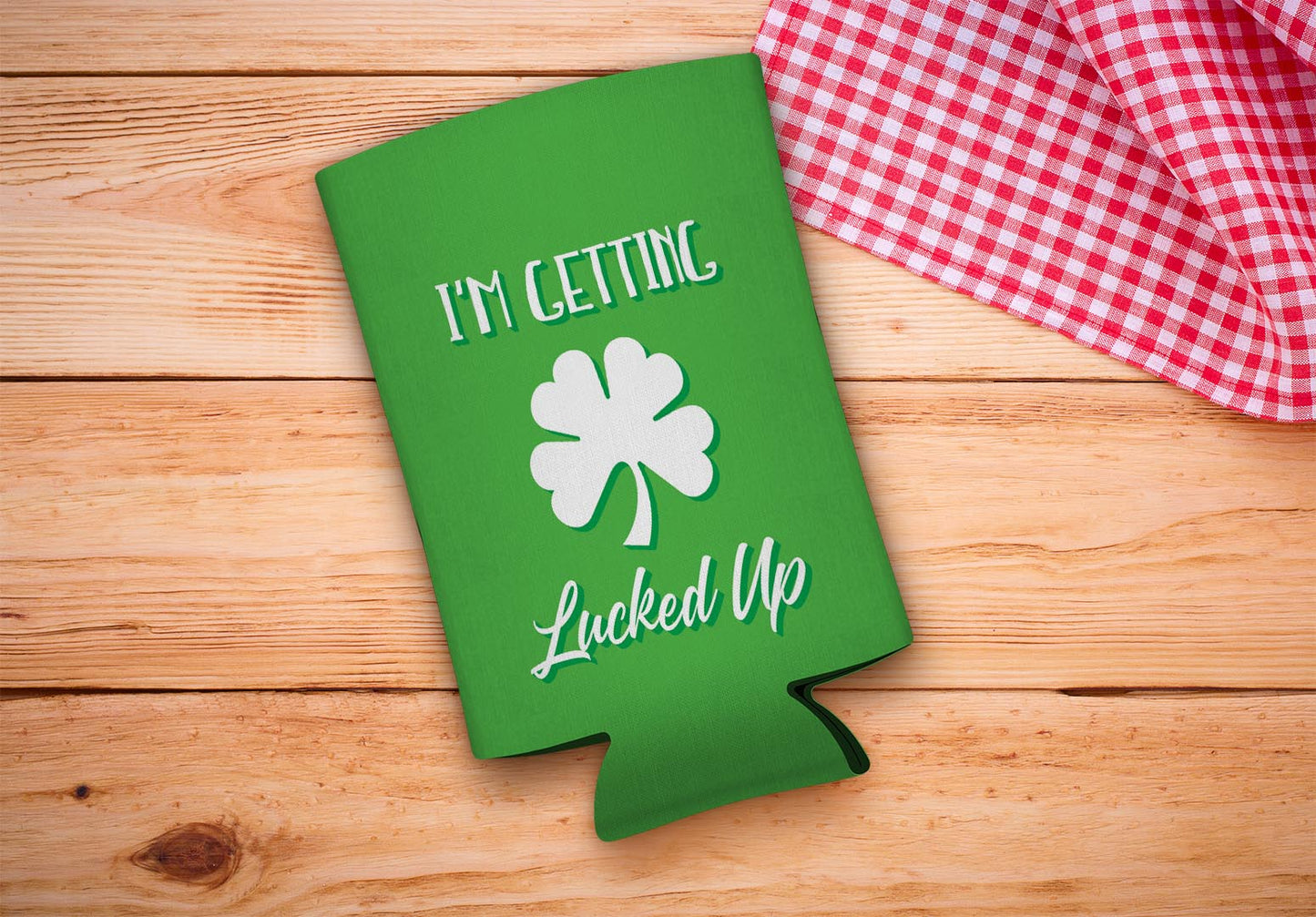 drink sleeve on a wood background