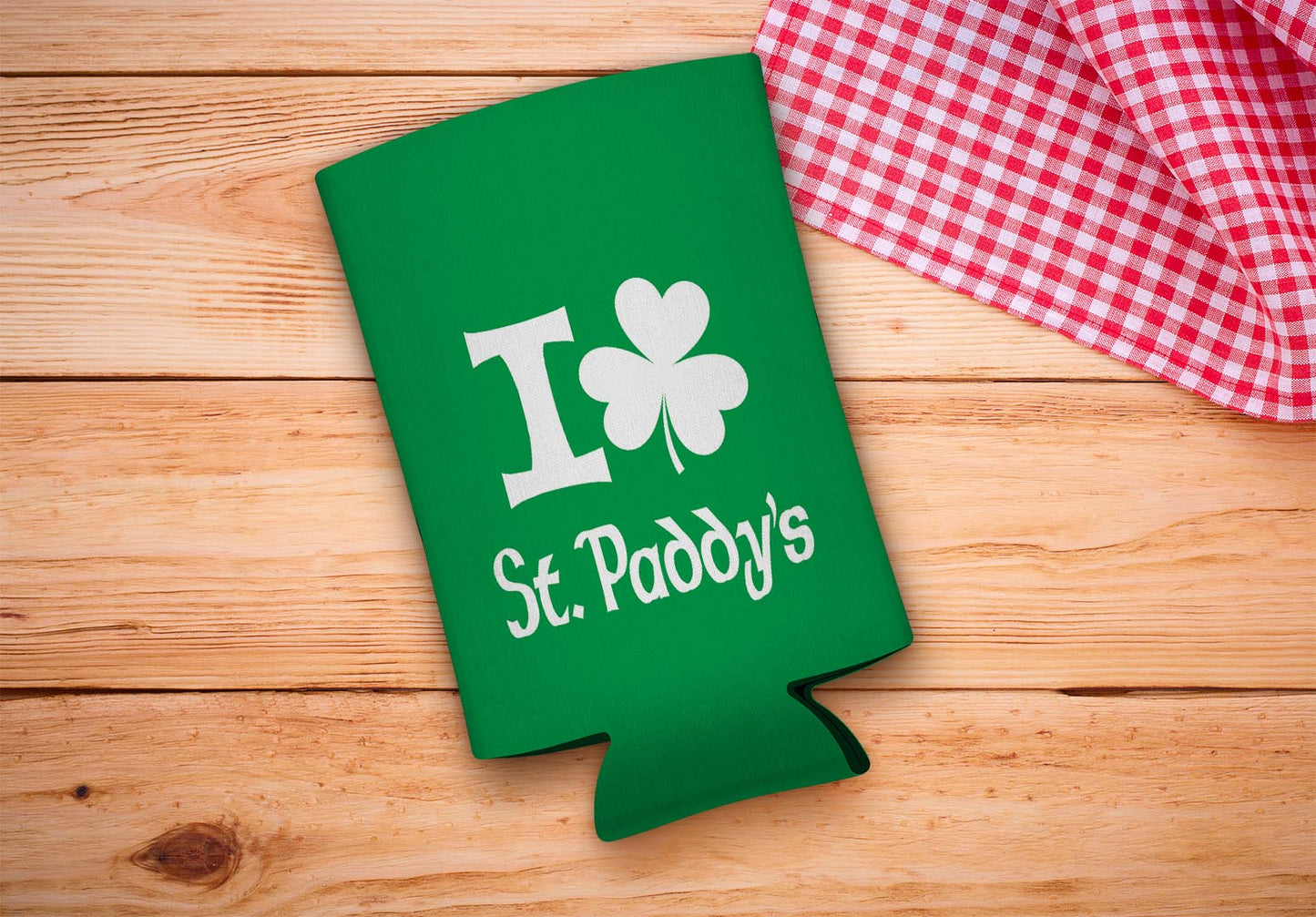 drink sleeve on a wood background