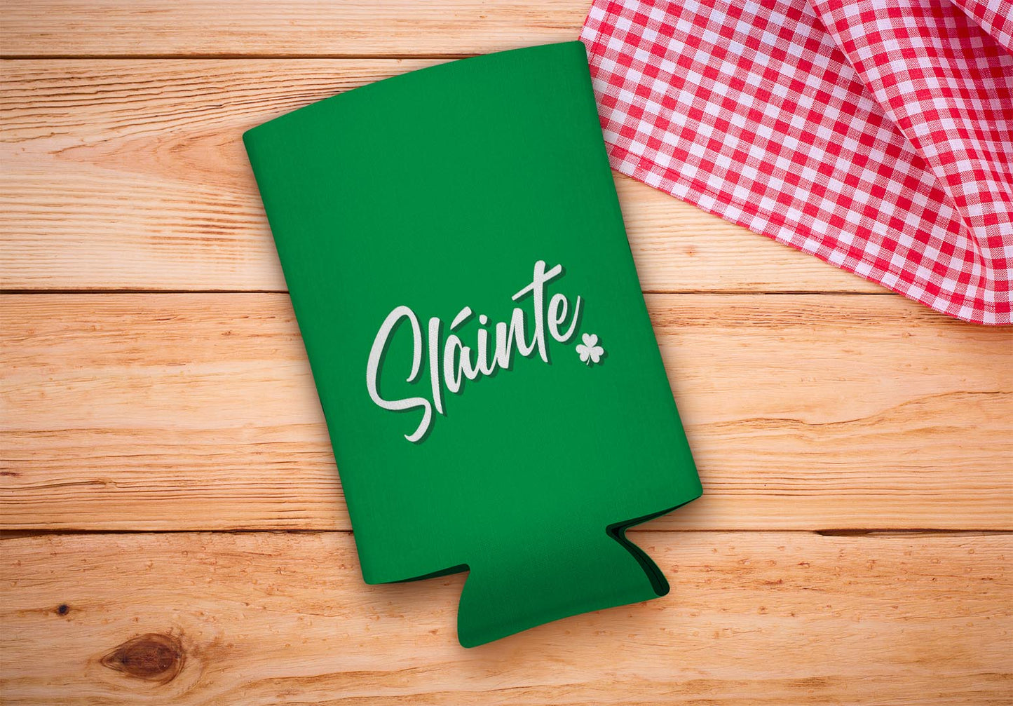 drink sleeve on a wood background