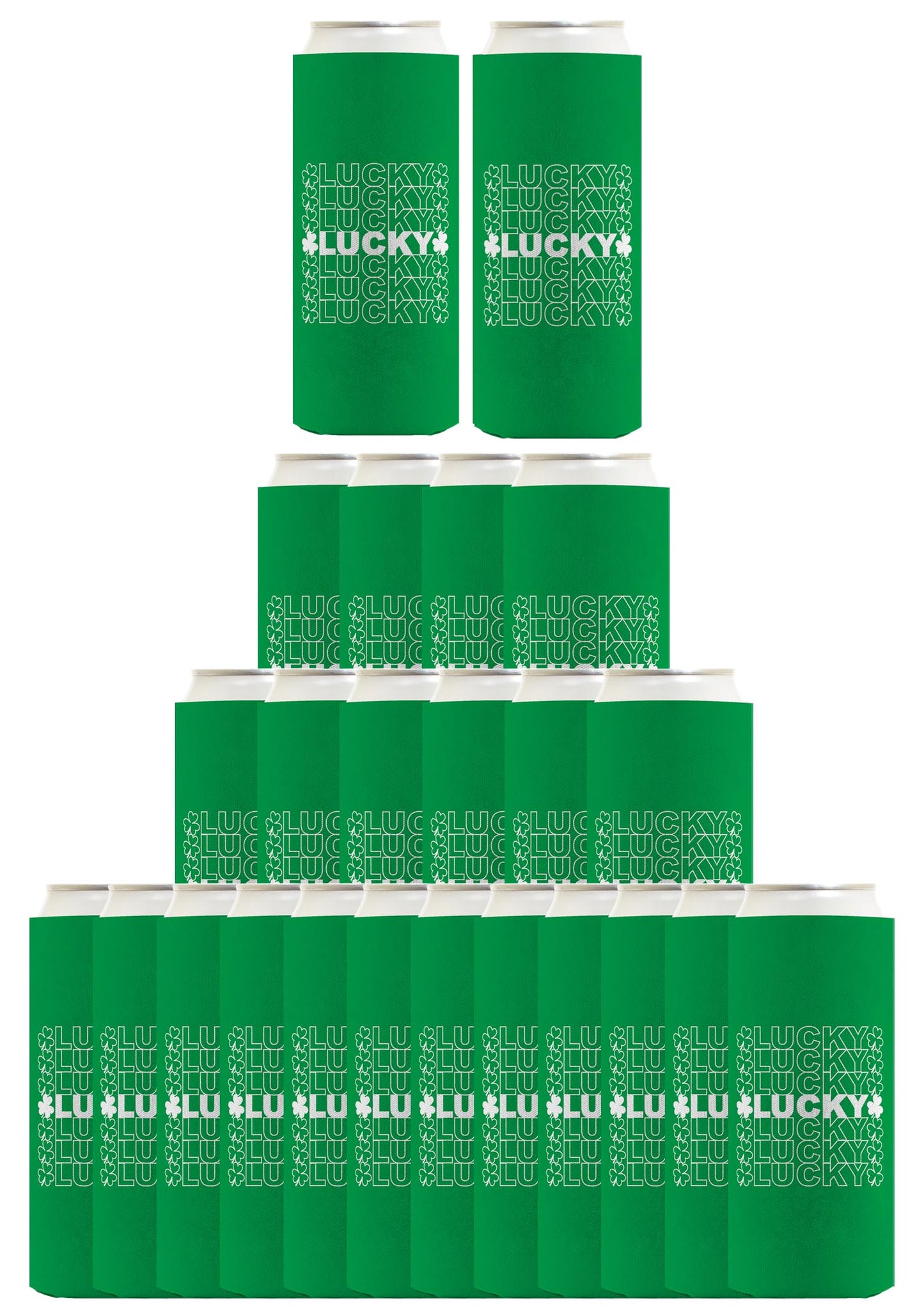 St Patricks Lucky Word Art Standard or Slim Can Thermocooler Drink Sleeve