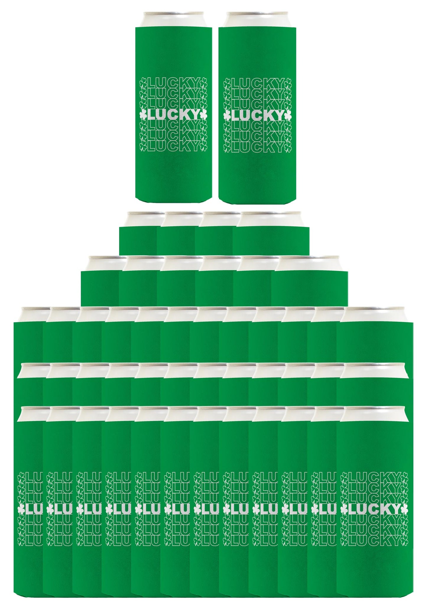St Patricks Lucky Word Art Standard or Slim Can Thermocooler Drink Sleeve