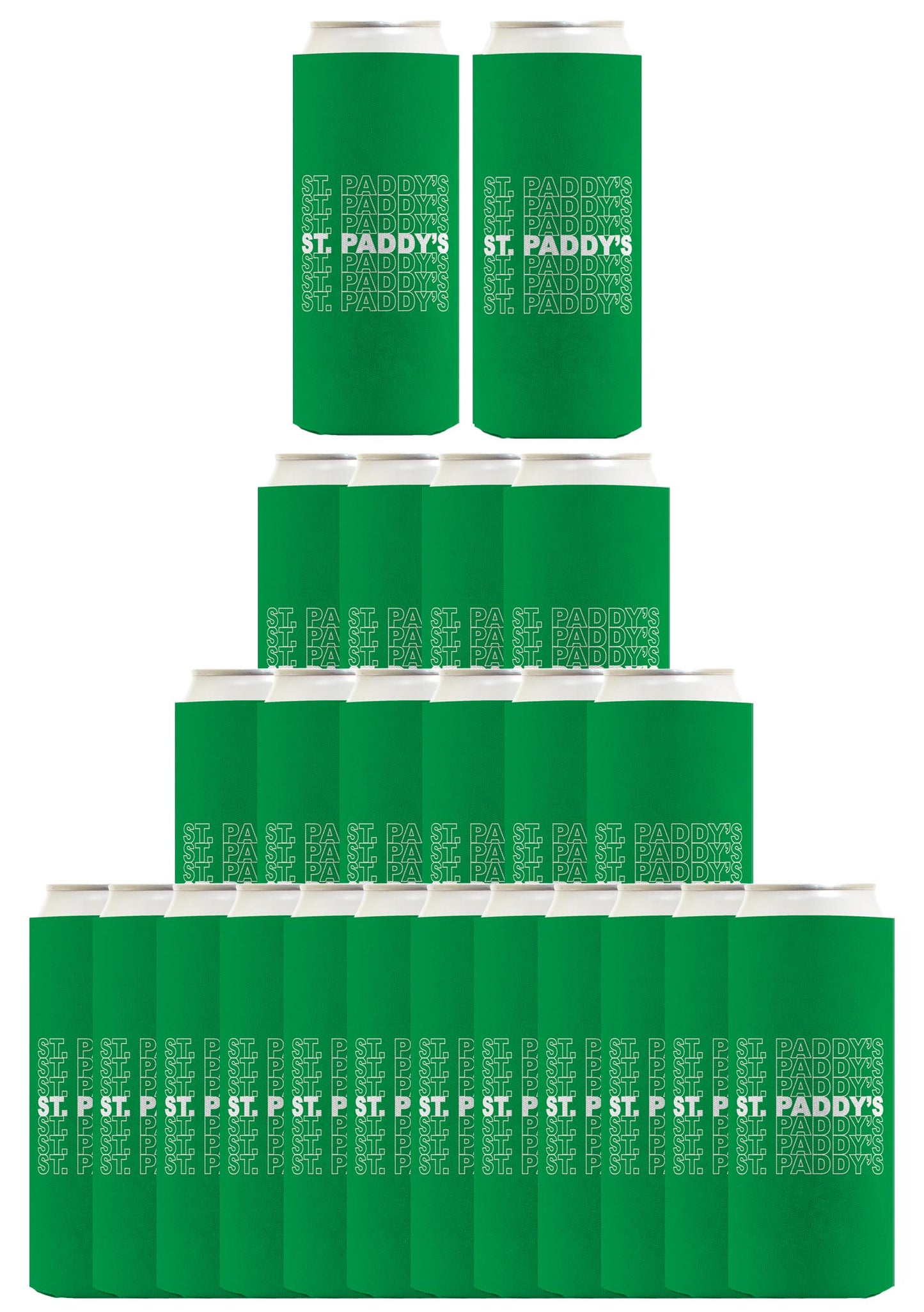 St Patricks St Paddy's Word Art Standard or Slim Can Thermocooler Drink Sleeve