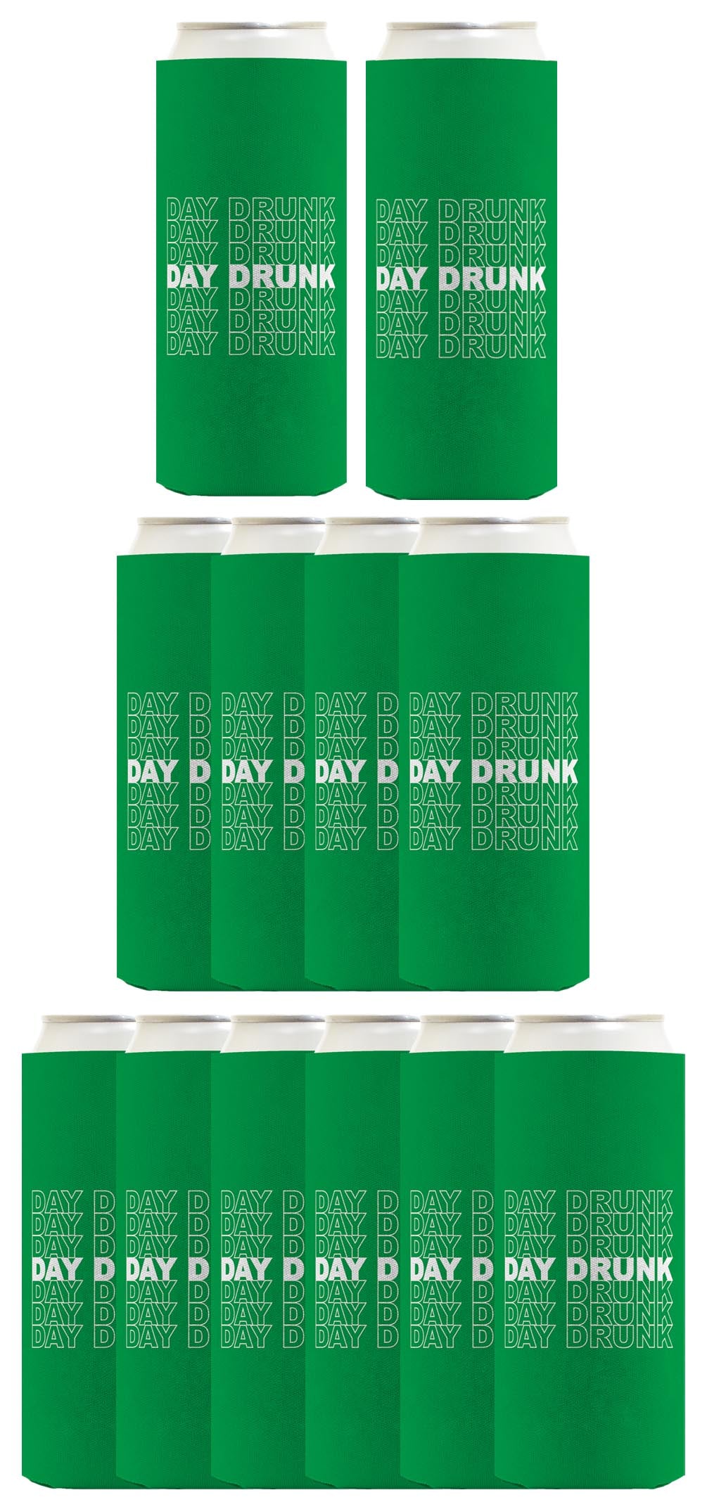 St Patricks Day Drunk Word Art Standard or Slim Can Thermocooler Drink Sleeve