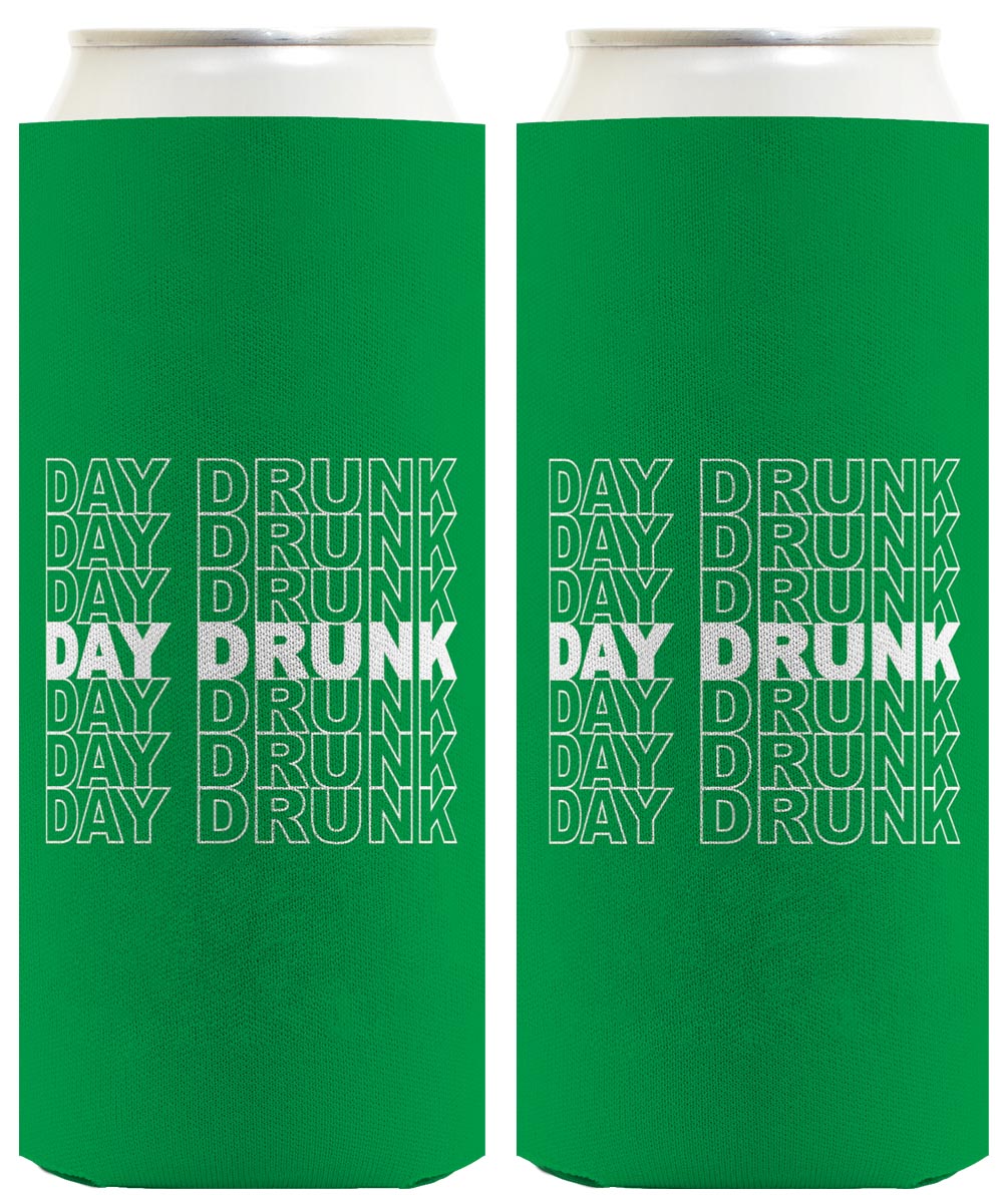 St Patricks Day Drunk Word Art Standard or Slim Can Thermocooler Drink Sleeve