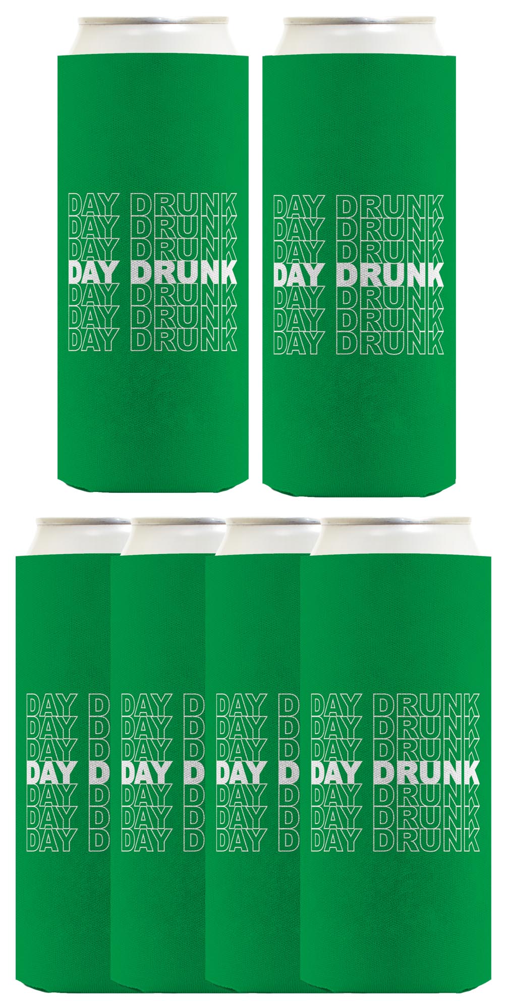 St Patricks Day Drunk Word Art Standard or Slim Can Thermocooler Drink Sleeve