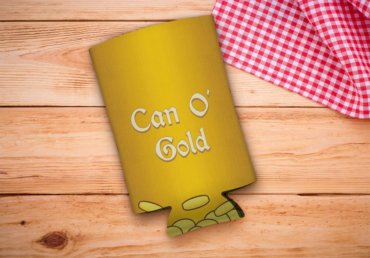drink sleeve on a wood background