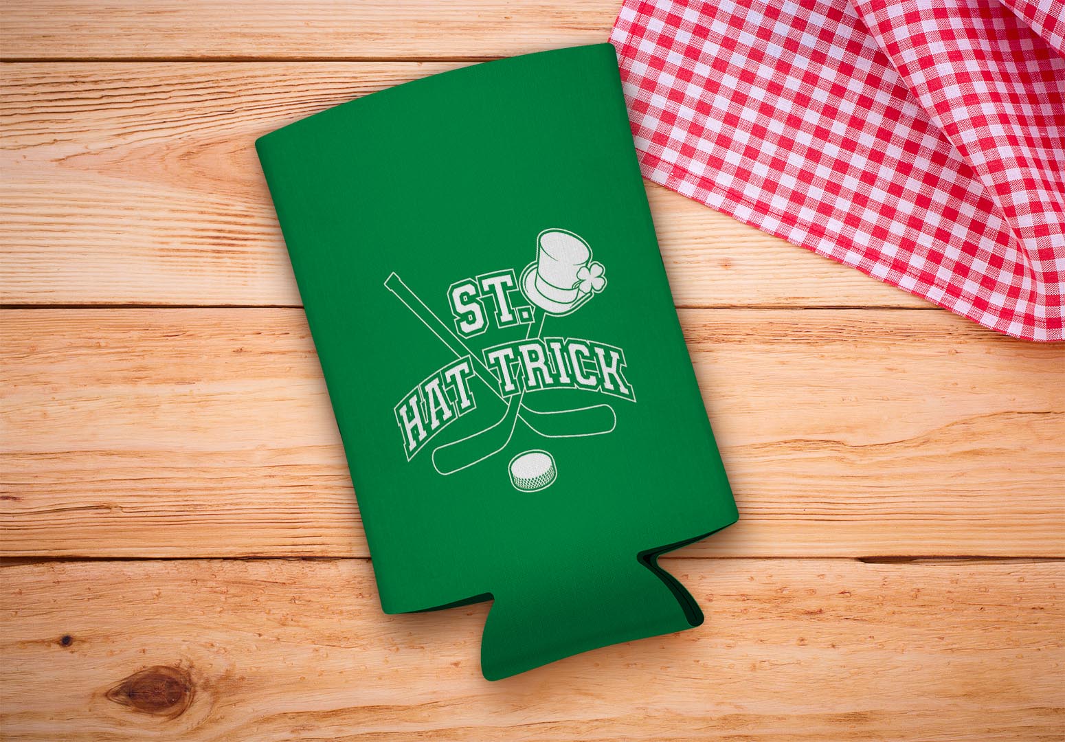 drink sleeve on a wood background