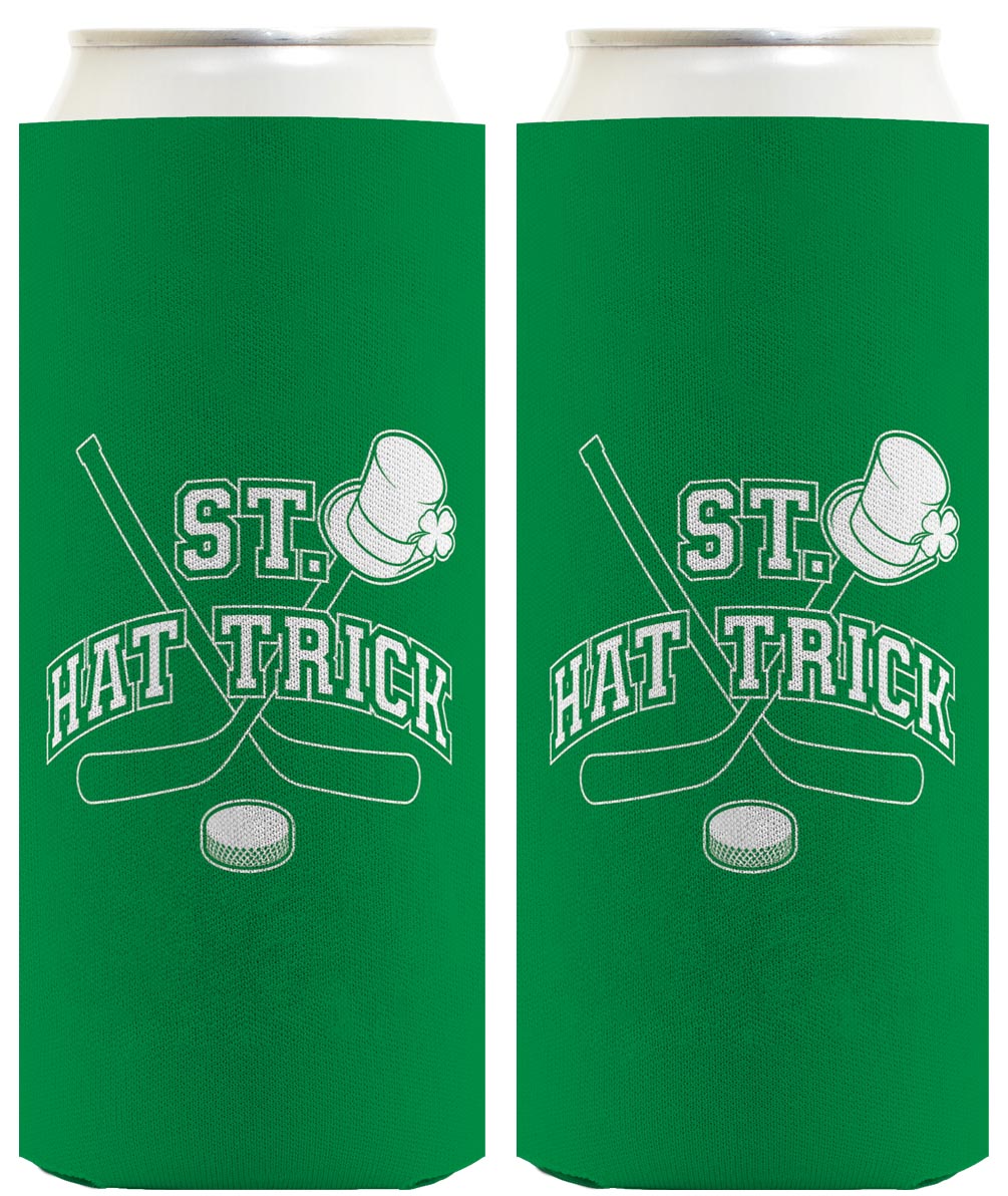 St Patricks Pun St Hat Trick Standard or Slim Can Thermocooler Drink Sleeve